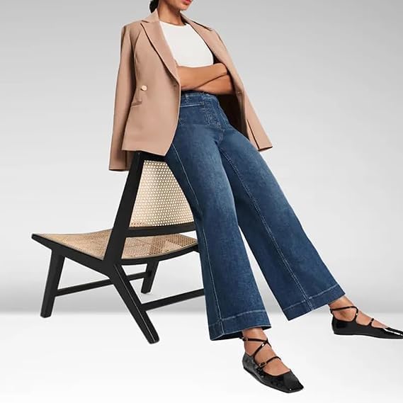 Curvachic Jeans - Oprah's Favorite 2024 Tummy Control Cropped Wide Leg Jeans for Women | Perfect for Casual Wear, Office Outfits & Date Nights