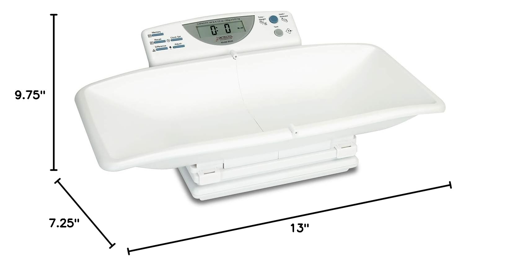 Detecto Digital Portable Baby Scale Tray - Accurate Infant Weight Measurement for Newborns & Toddlers | Perfect for Home, Clinic & Pediatric Checkups
