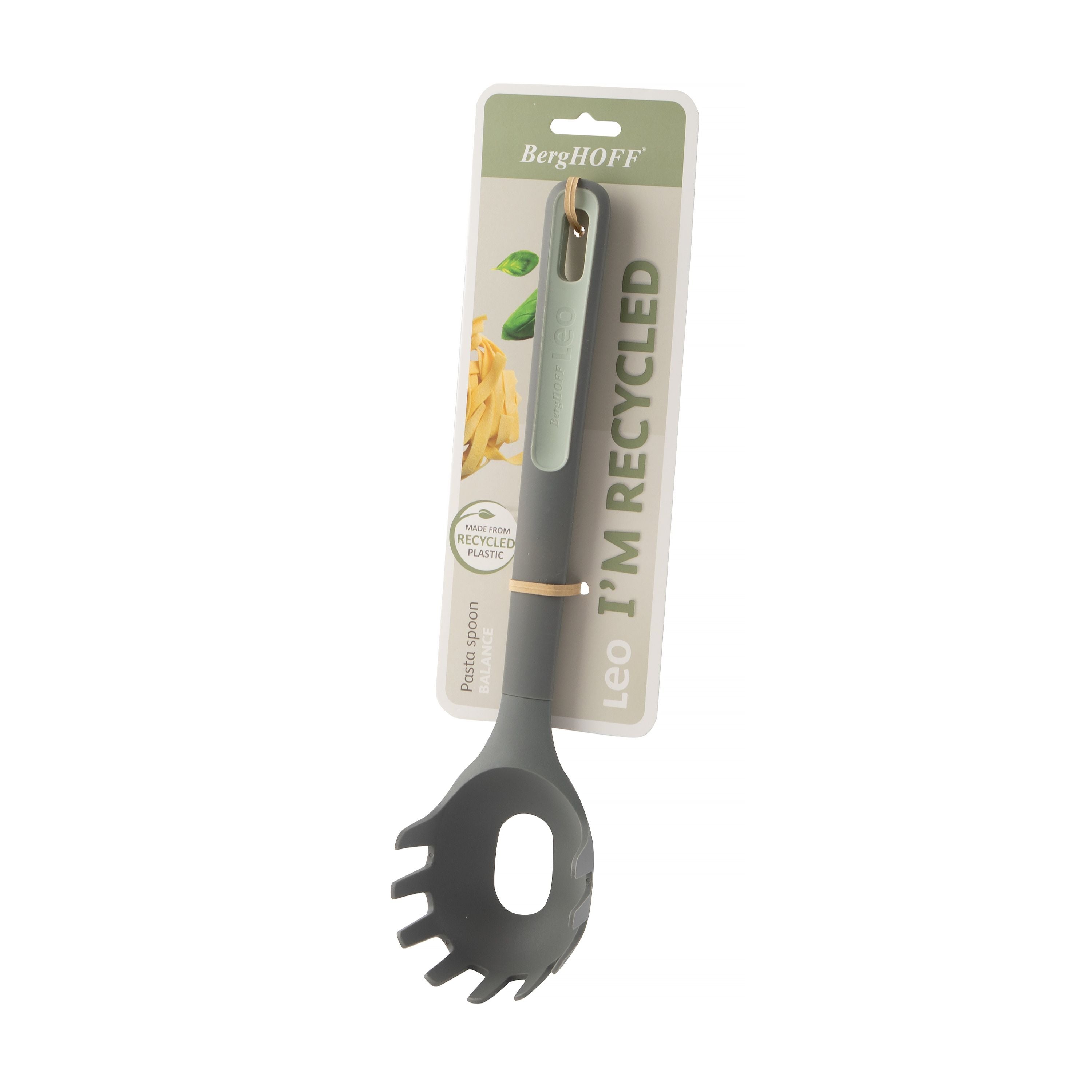 BergHOFF Balance Nonstick Nylon Pasta Spoon Set of 12 - Eco-Friendly Recycled Material Kitchen Utensils for Cooking, Serving & Pasta Making