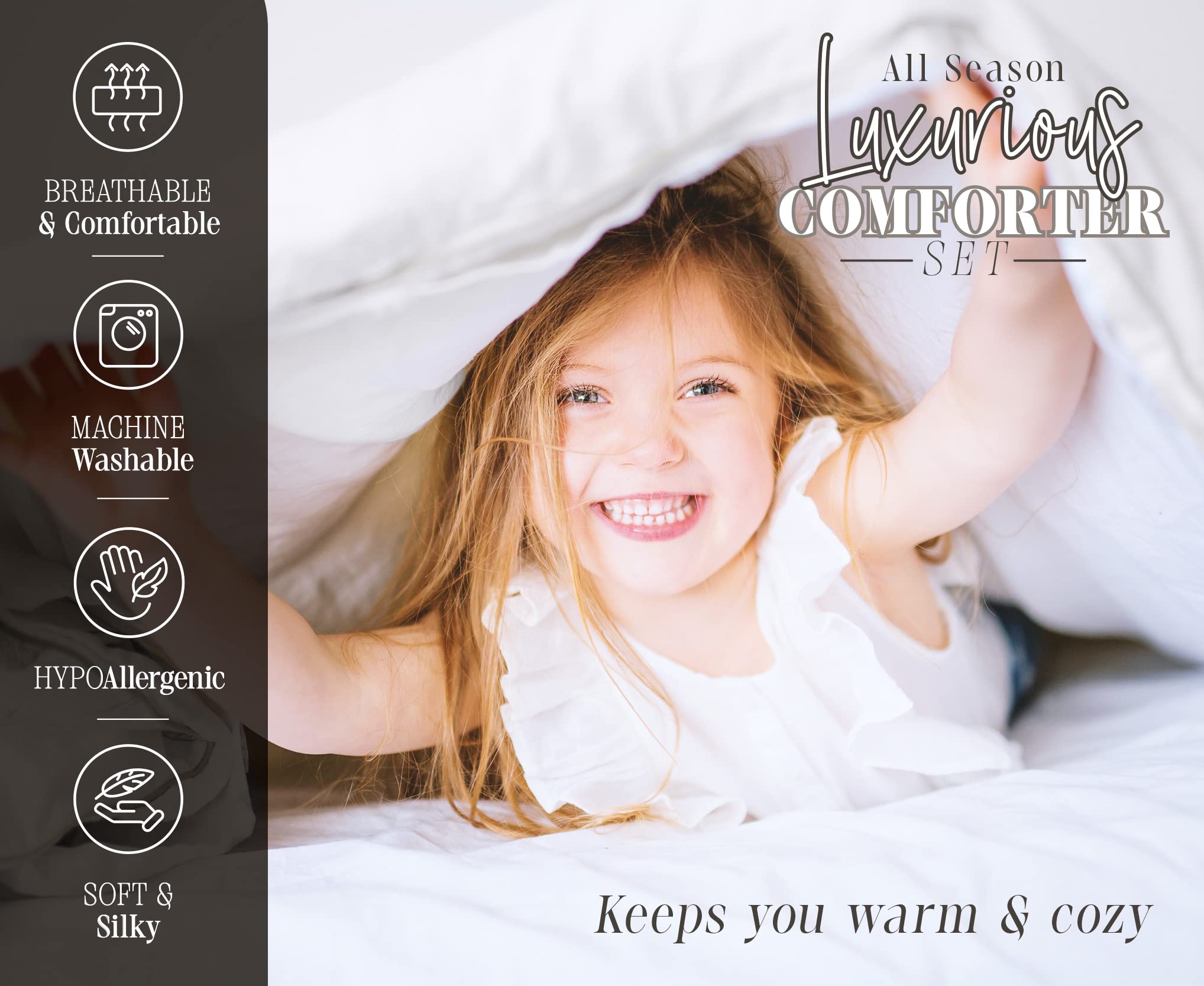 Luxury 7-Piece Bed in a Bag Comforter Set - 1500 Thread Count Twin Size Bedding, Wrinkle & Stain Resistant, Super Soft & Cozy, Brown/Cream - Perfect for Guest Rooms, Dorms & Cozy Bedrooms