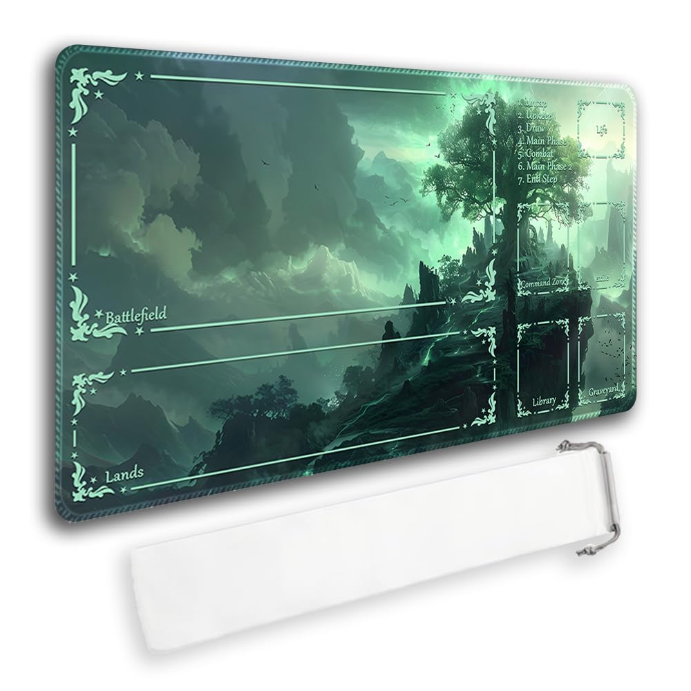 Premium MTG Playmat with Zone Markings & Non-Slip Edges - Waterproof Storage Bag Included - Perfect for Magic: The Gathering, TCG Tournaments & Casual Game Nights (41