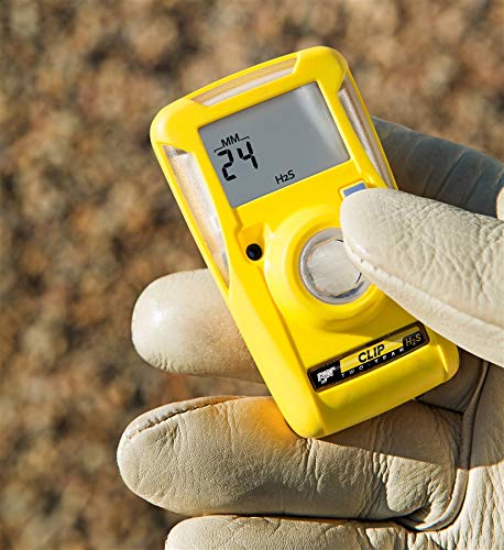 BW Technologies BWC2-X BW Clip Single Gas Oxygen (O2) Monitor, 19.5-23.5% Range, Yellow - Portable Gas Detector for Industrial Safety & Confined Space Work