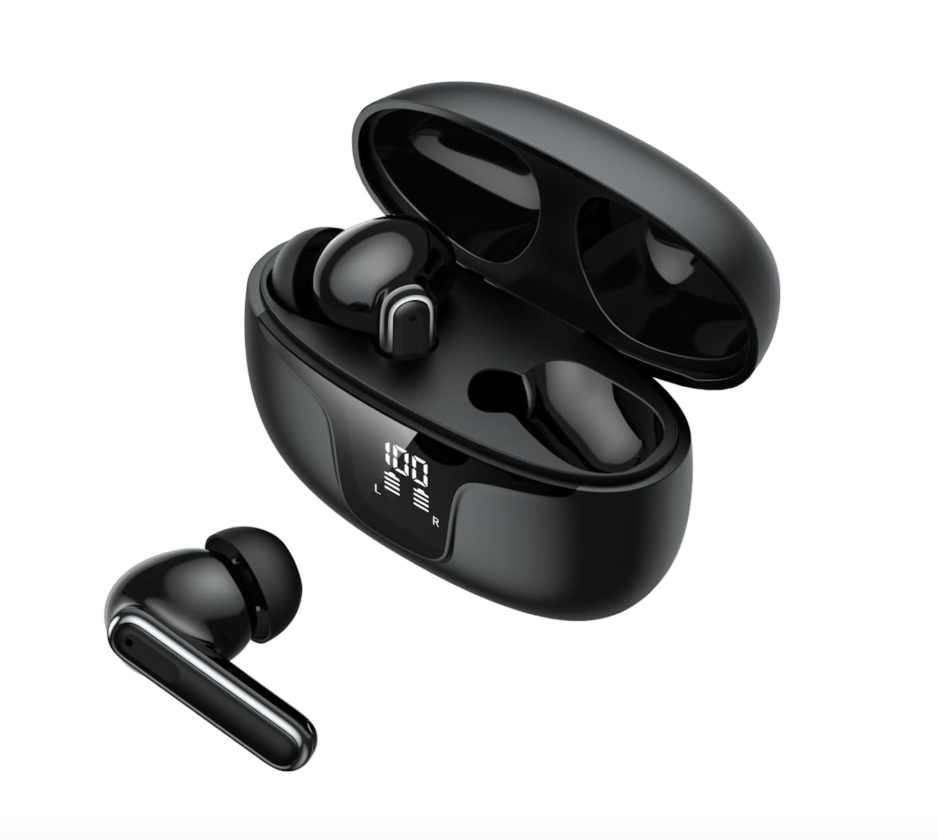 **Helm True Wireless 5+ Earbuds with Advanced ANC, HiFi Sound & Deep Bass – IPX5 Sweatproof, Secure Fit for Sports, Dual Mics, BT5.3 – Perfect for Workouts, Commuting & Travel**