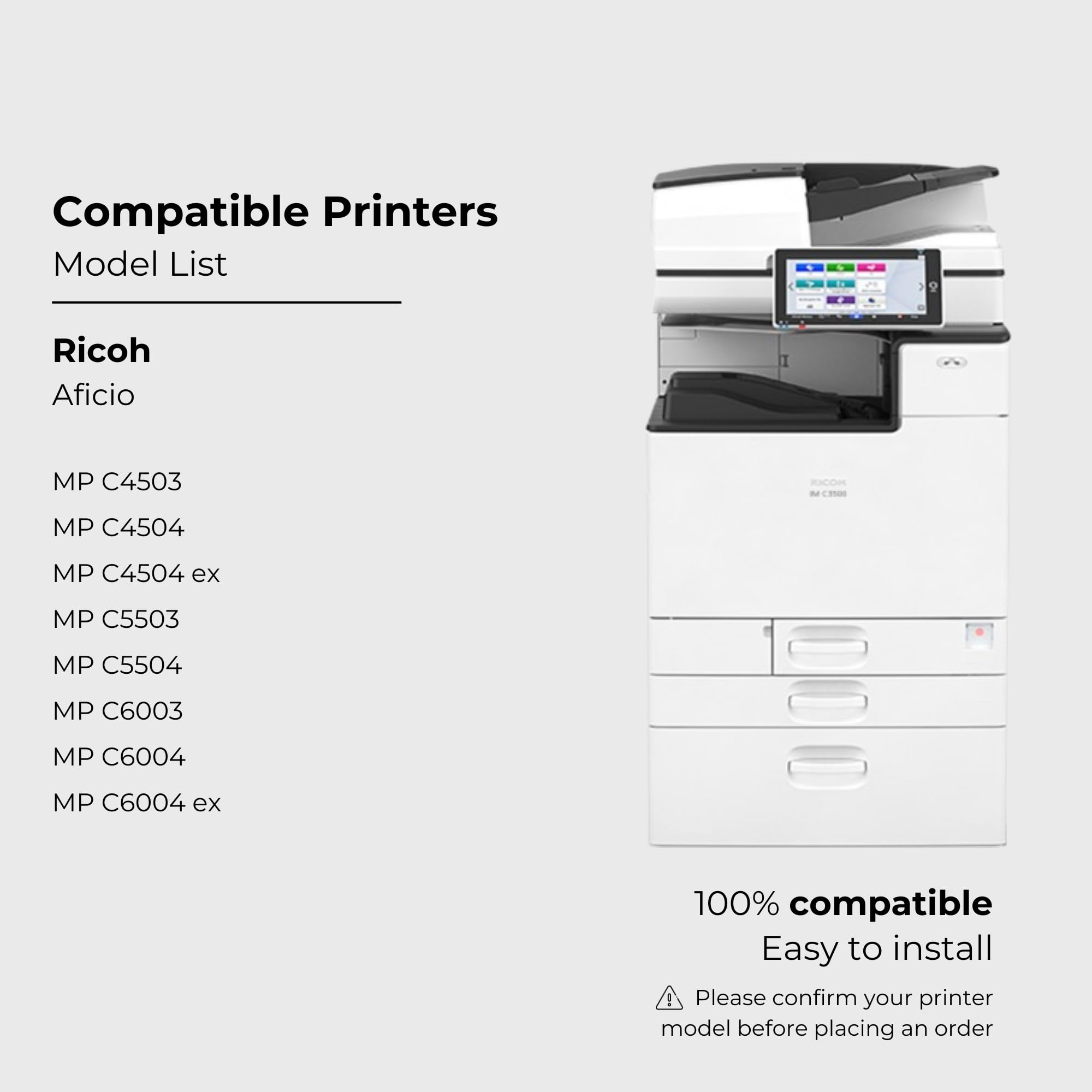 High Yield Do it Wiser Compatible Toner Cartridge (4 Pack) - Replacement for Ricoh MP C6003/4/503/504 Printer Models 841849/51/52/50 - Perfect for Office Printing & Bulk Document Copying