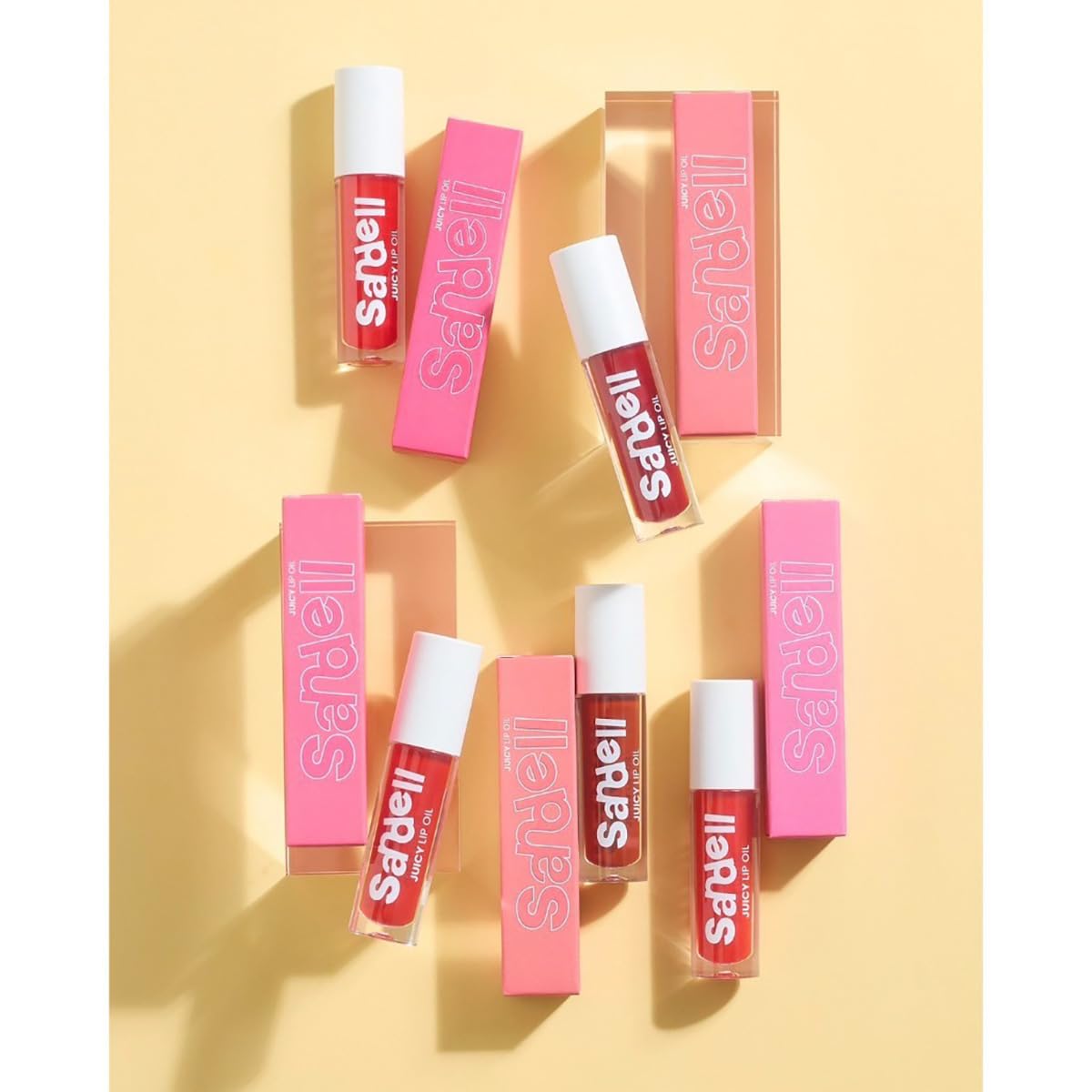 Tuesday Nourish Moisturizing Juicy Lip Oil Set - Shade #02 Sandell | 6 Hydrating Lip Glosses for Smooth, Plump Lips | Perfect for Daily Moisture & Night Care | Beautygoodshop Free Gifts Included