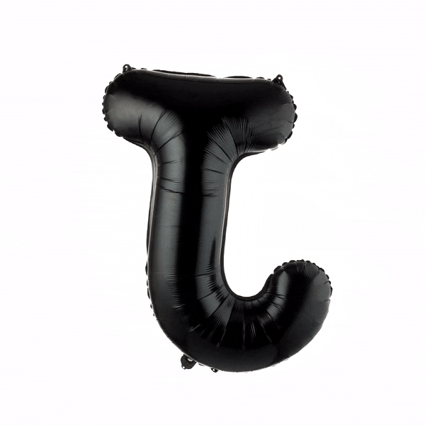 Balloonify Black Mylar Letter J Balloon - 40 Inch Large Foil Alphabet Balloon for Birthday Party Decorations, Baby Showers & Graduation Celebrations (1 Count Box)
