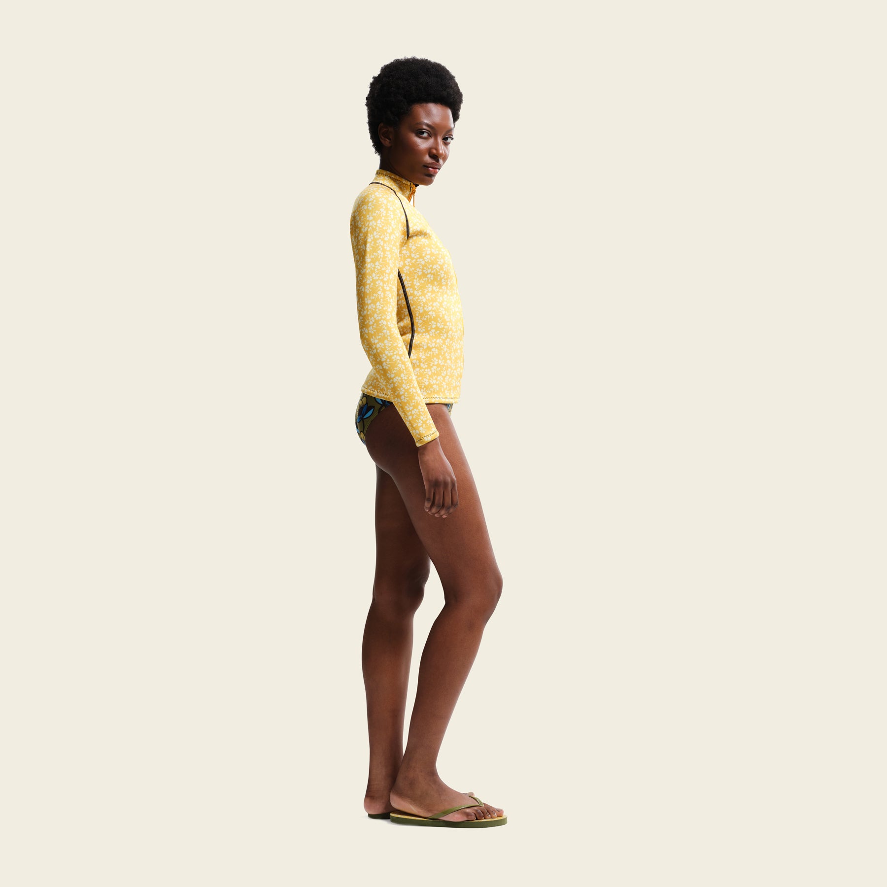 Yellow Parsley Scuba Top - Women's Swimwear for Scuba Diving, Snorkeling & Beach Vacations
