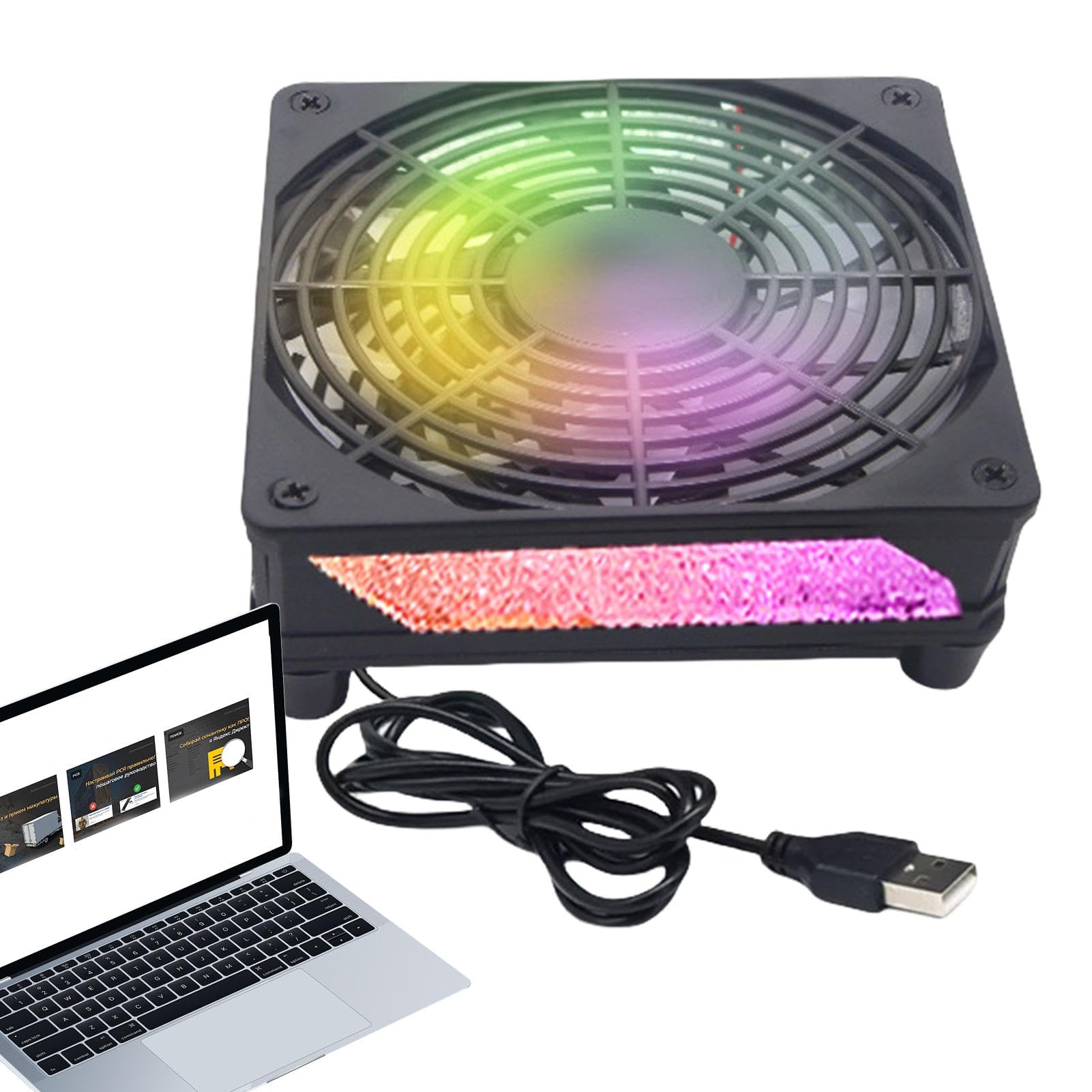Portable Laptop Cooling Pad with High-Speed Fan, Stable & Sturdy Design for Laptops, Tablets, TVs, Routers - Ideal for Home, Office, and Gaming Use