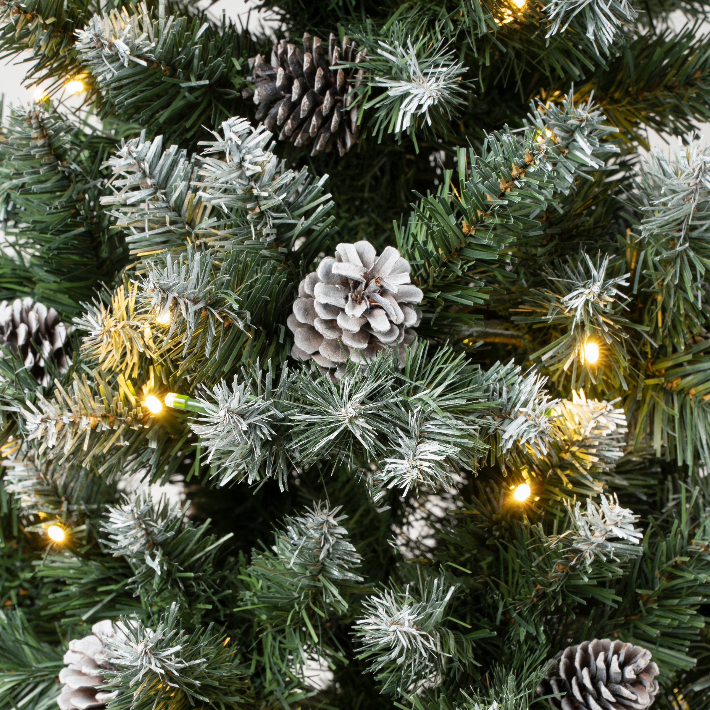 6 ft. Pre-Lit Oakley Hills Snow Slim Christmas Tree with Warm White LED Lights - Perfect for Small Spaces, Apartments, and Holiday Home Decor