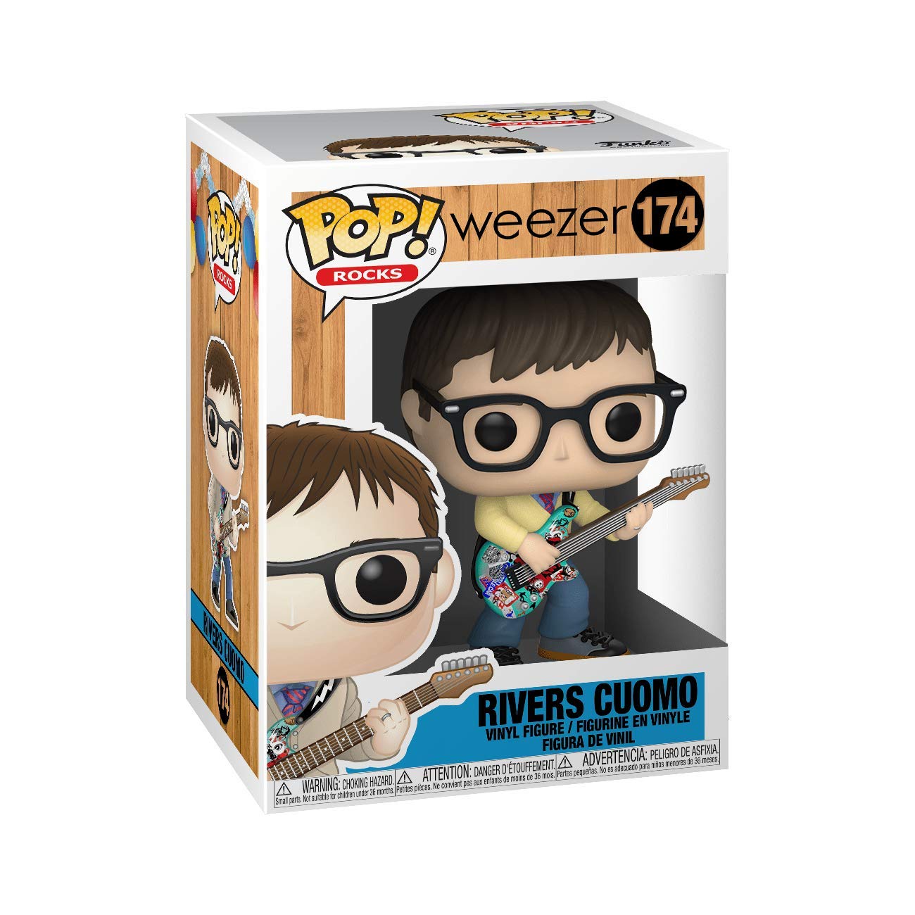 Rivers Cuomo #174 Pop Rocks Weezer Vinyl Figure with Ecotek Plastic Pop Box Protector Case - Collectible Music Memorabilia for Weezer Fans & Vinyl Collectors - Perfect for Display, Gifts, and Music Enthusiast Collections