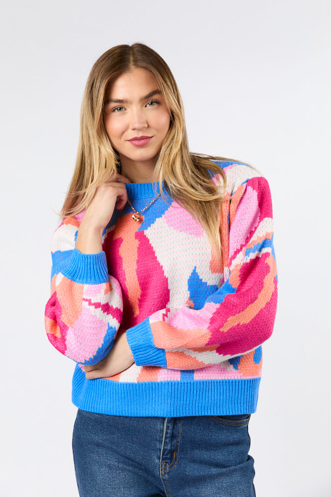 Blue & Multi-Color Striped Sweater for Women | Cozy Knit Pullover | Perfect for Fall & Winter Layering, Casual Outfits, and Office Wear
