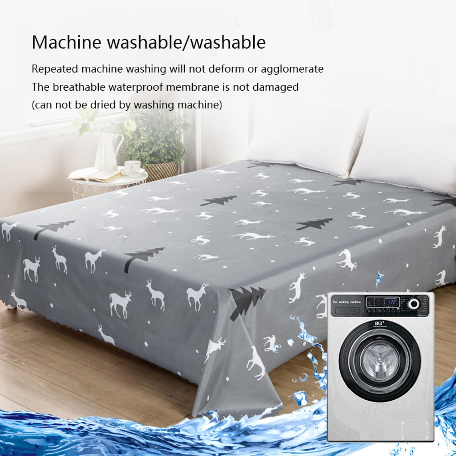 SIELUNO Waterproof Bed Sheet - Full Size Mattress Protector (90x98in) for Home & Travel