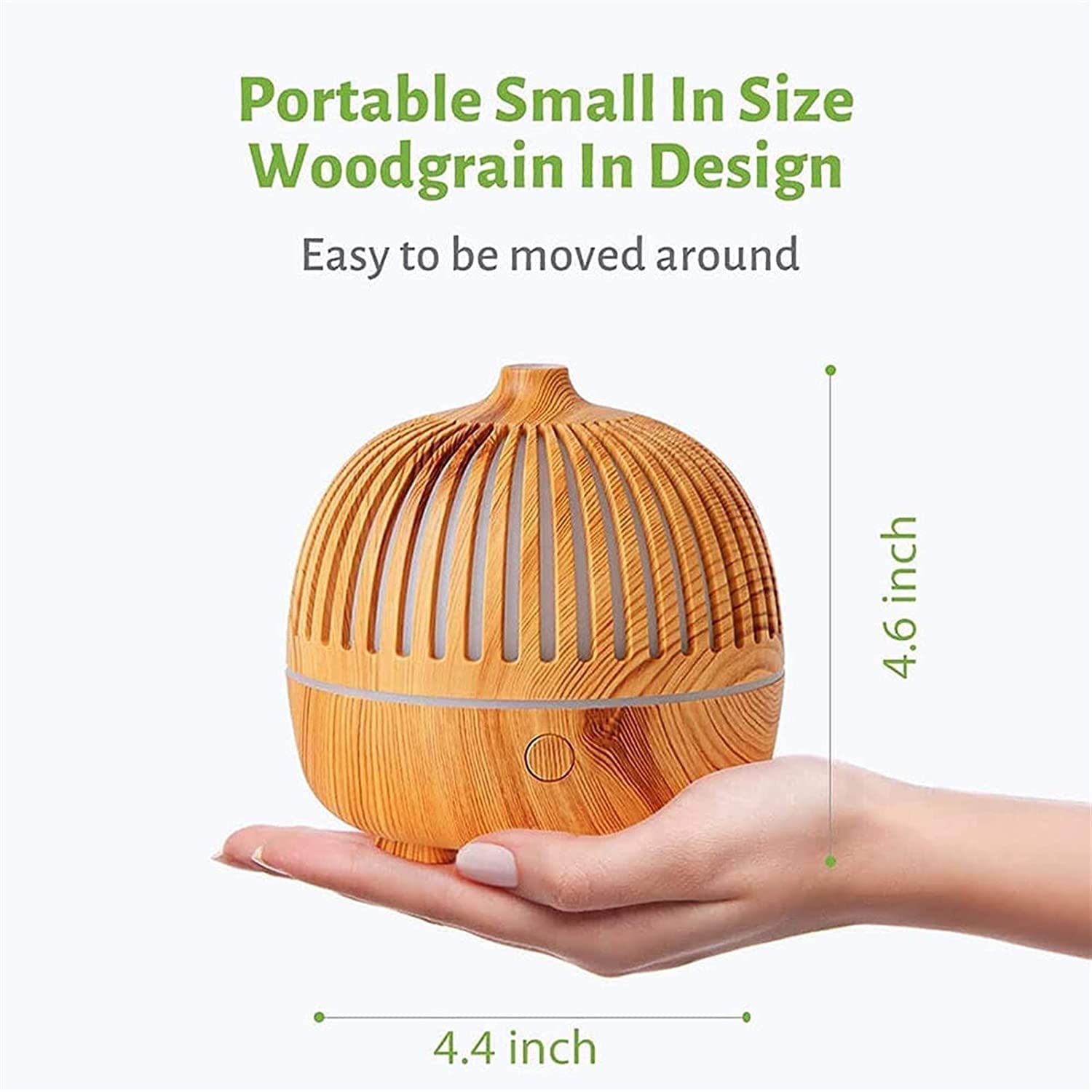 180ml Ultrasonic Wood Grain Essential Oil Diffuser & Humidifier - USB Aroma Mist Maker with LED Light (Black) for Home, Office, Yoga & Spa Relaxation
