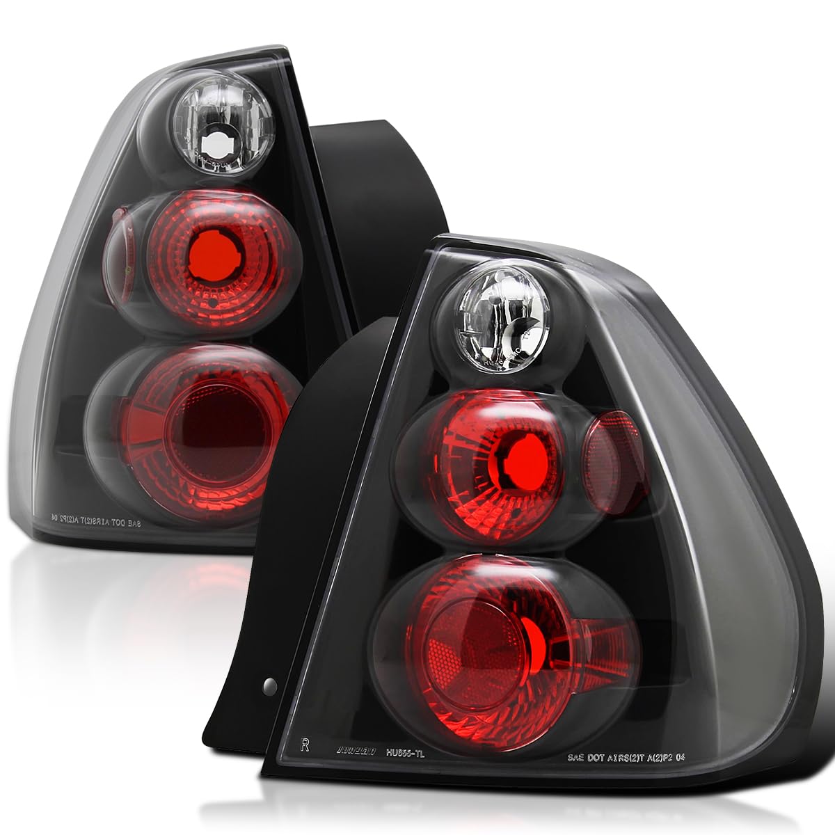 Spec-D Tuning Black Housing Clear Lens Tail Lights for 2004-2007 Chevy Malibu (Excluding Maxx) - Left & Right Pair Assembly - Upgrade Your Car's Rear Style & Visibility for Night Driving & Custom Looks