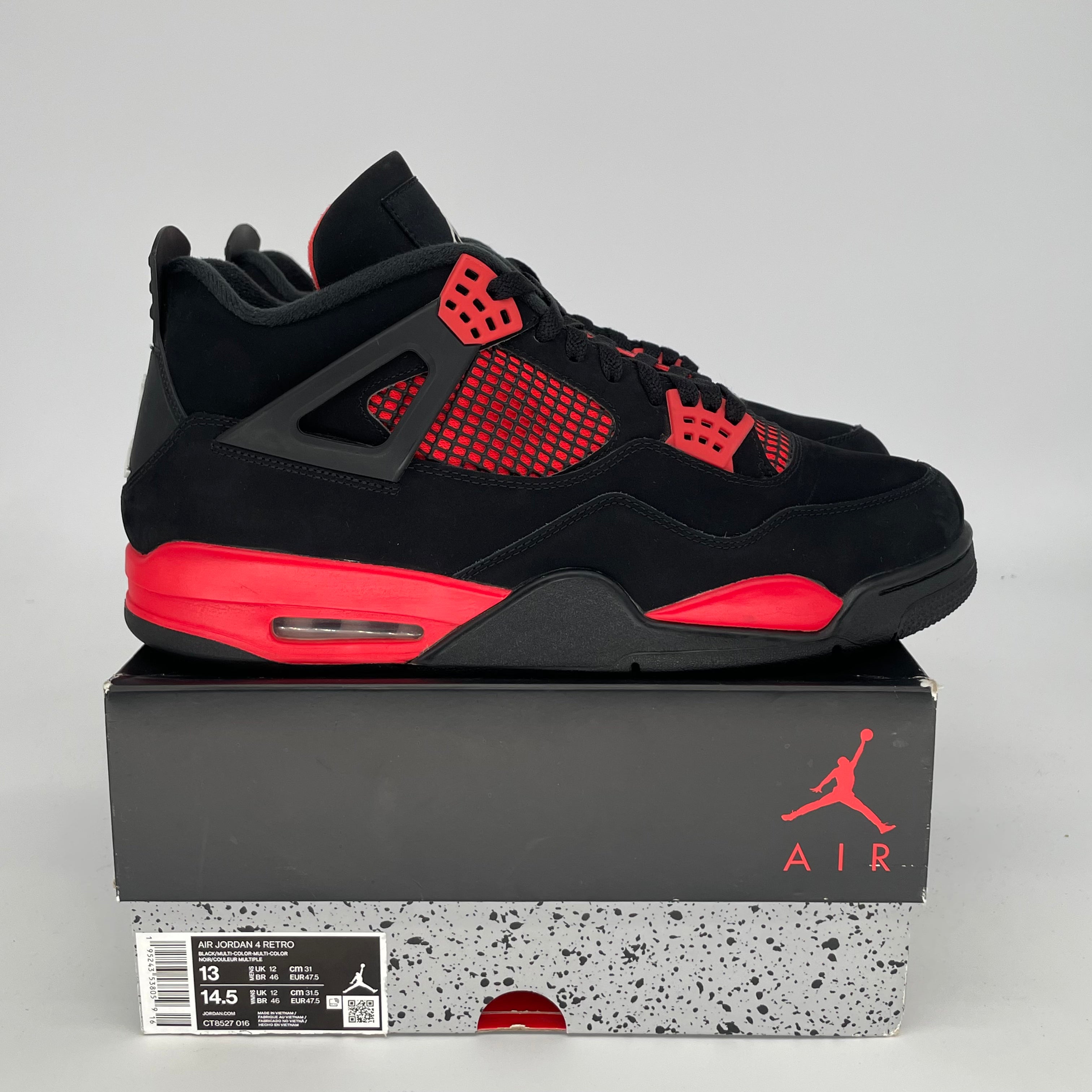 AIR JORDAN 4 RED THUNDER Men's Basketball Shoes Size 13 - Style CT8527-016 | Retro Sneakers for Men, Streetwear Fashion & Sports Performance