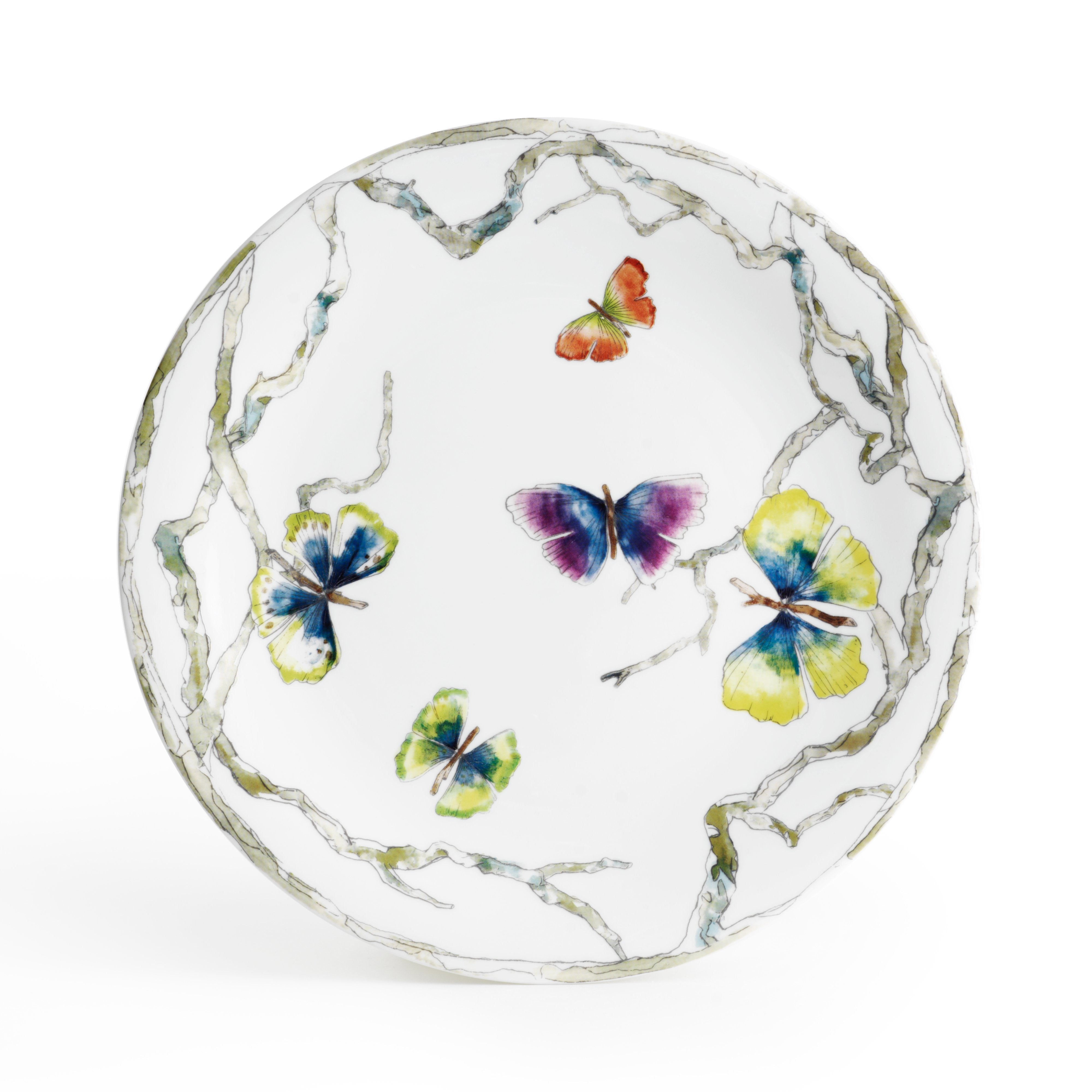 Butterfly Ginkgo Pattern Ceramic Dinnerware Set - Elegant Plates, Bowls & Mugs for Home Dining, Party Serving & Gift Giving