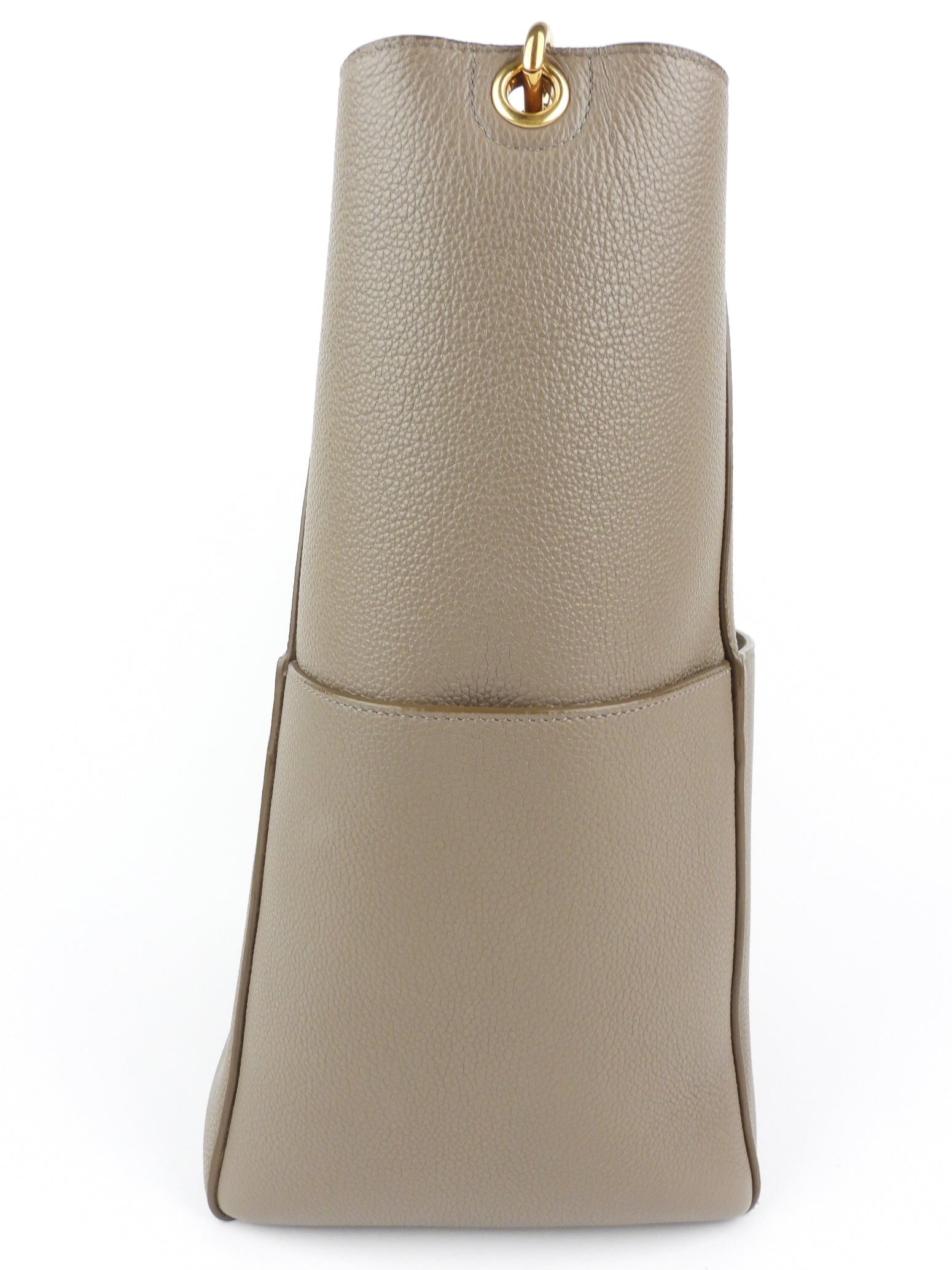 Celine Sangle Seau Shoulder Bag in Taupe Grey - Soft Grained Calfskin Leather for Women | Perfect for Work, Travel & Everyday Use