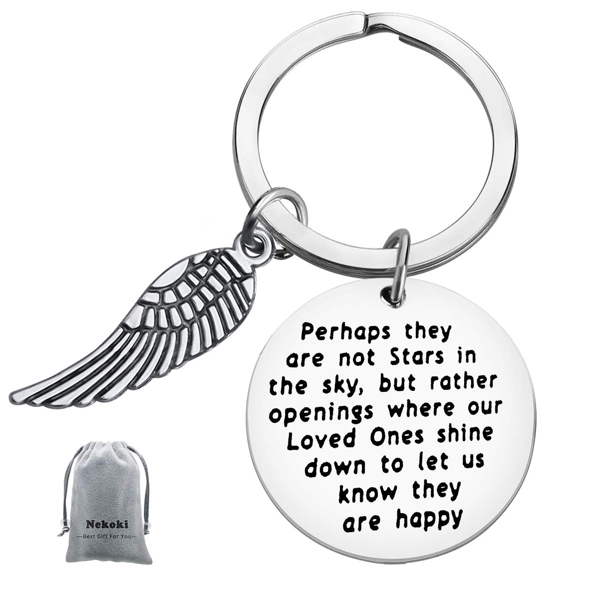 Memorial Keychain - Sympathy Gift for Loss, Remembrance Keepsake - 'Perhaps They Are Not Stars in The Sky' - In Memory of Loved Ones | Perfect for Funerals, Memorial Services & Comforting Grieving Friends