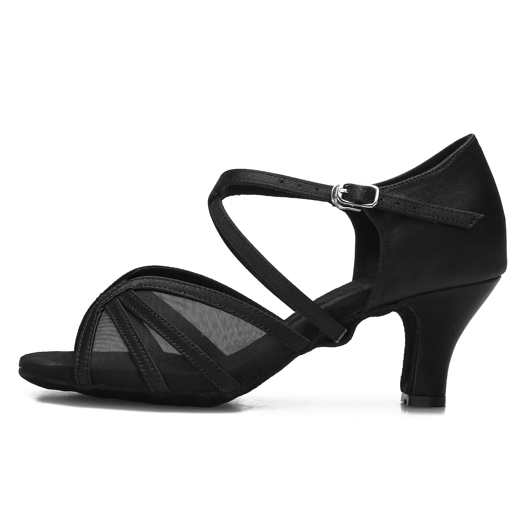 Women's Ballroom Dance Shoes Latin Salsa Tango Dancing Shoes Cross Strap Sandals 2.5inch 3inch Heel ZB04 for Competition Practice Social Dancing
