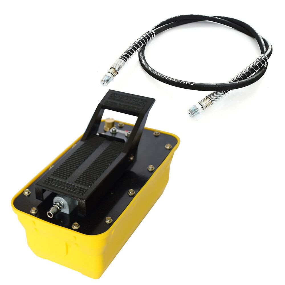 **Eapmic 10000PSI Air Hydraulic Pump with 2.3L Reservoir - Single Acting Foot Actuated Hydraulic Pump with Air Hose for Heavy Machinery, Auto Repair & Industrial Use**    *(Perfect for Hydraulic Presses, Lifting Equipment, and Vehicle Maintenance in Workshops & Garages)*