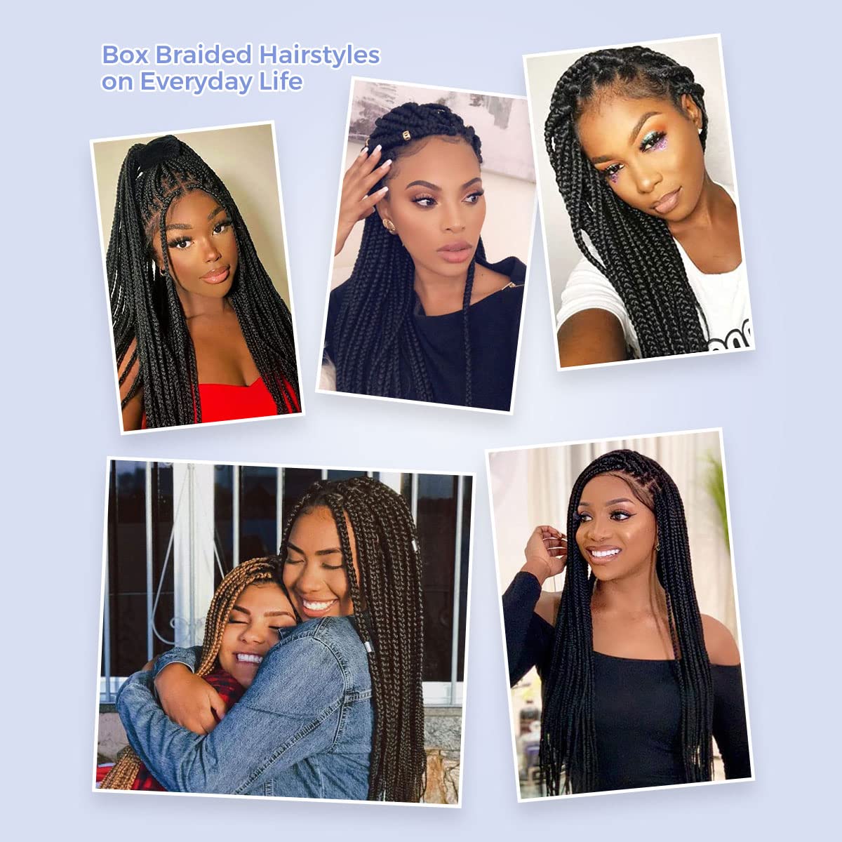 KRALER 36 Inch Knotless Box Braid Wig for Black Women - Double Lace Front Human Hair Wig with Pre-Plucked Hairline & Baby Hair | Perfect for Protective Styling, Everyday Wear & Special Occasions