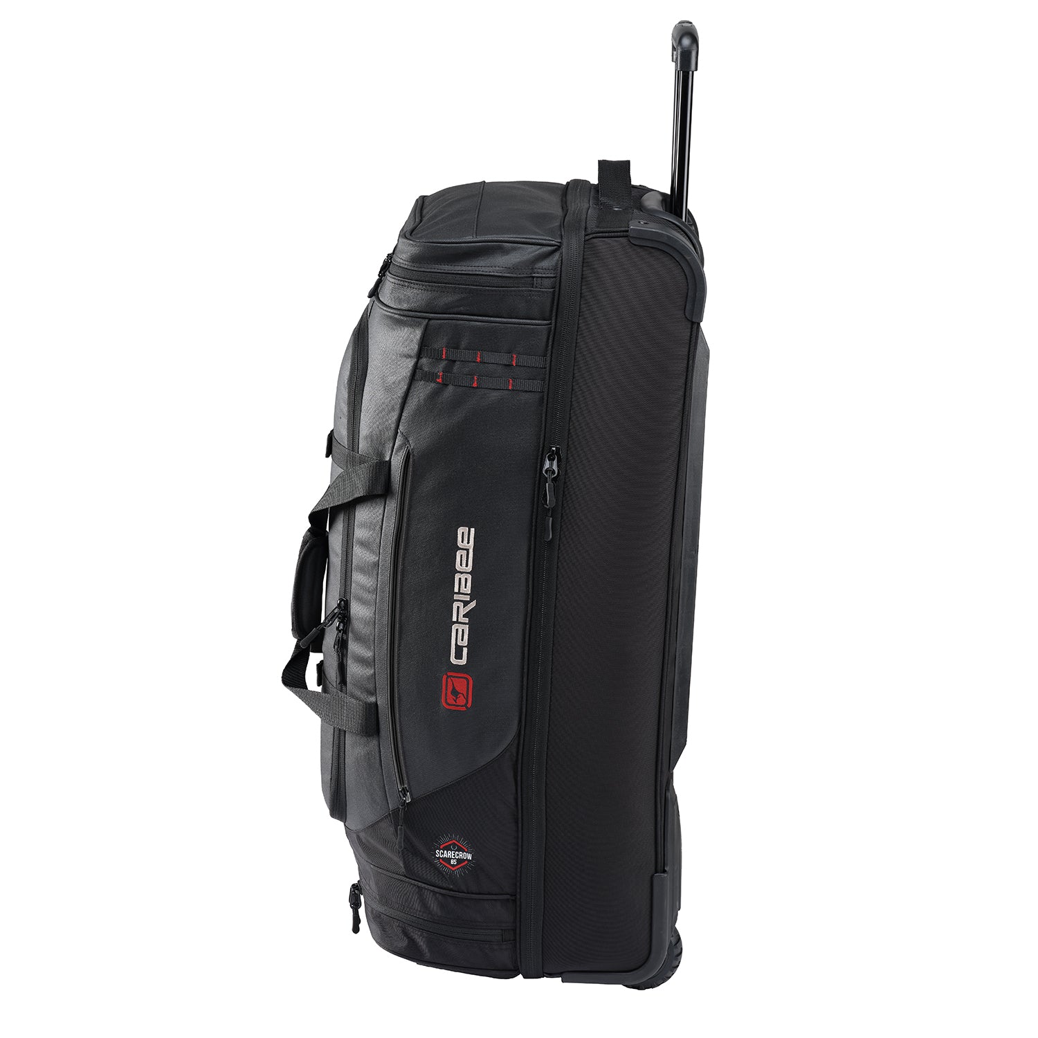 Caribee 5733 75L V2 Scarecrow Wheeled Duffle Bag - Black | Large Rolling Travel Duffel for Camping, Gym & Airplane Carry-On