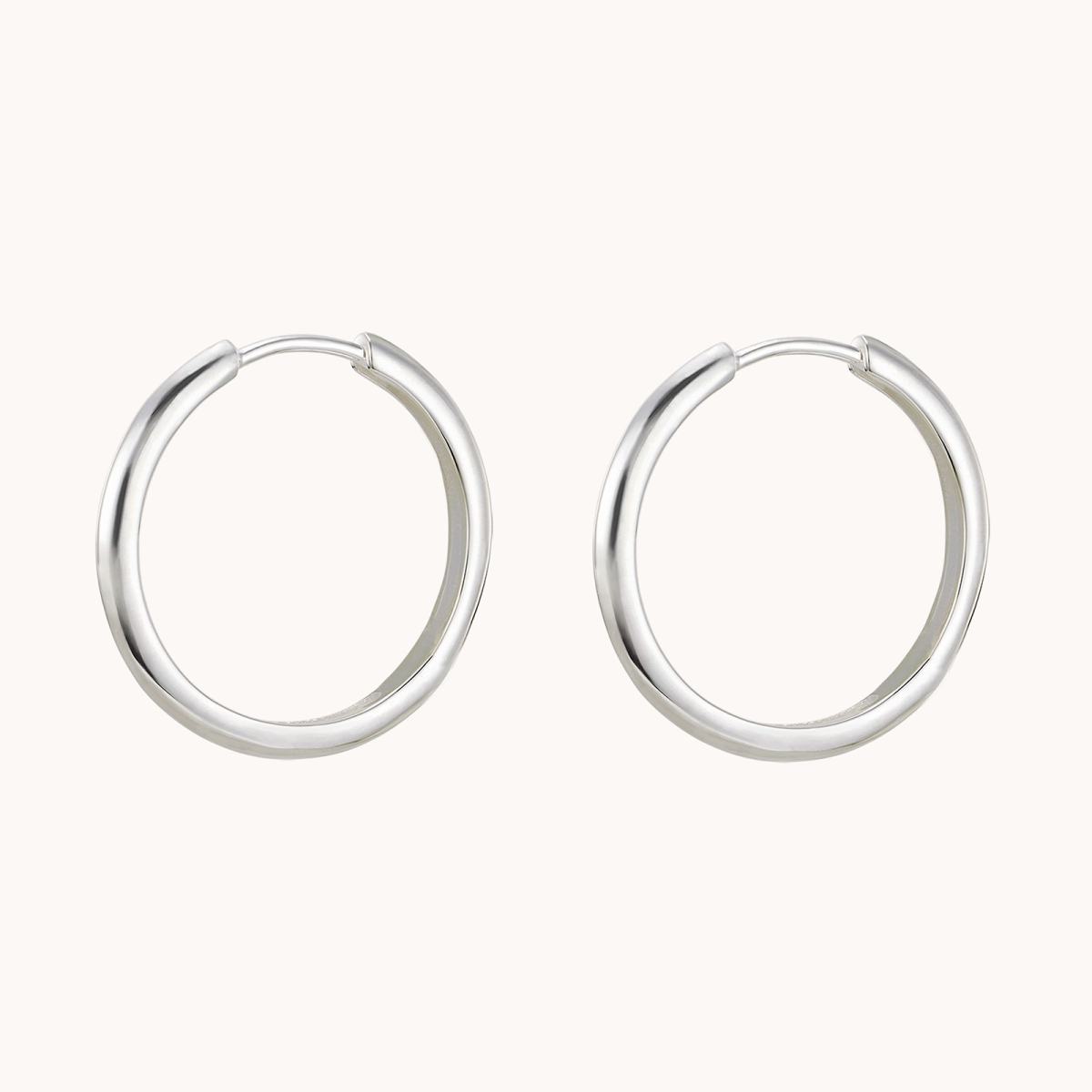 Perfect Large Everyday Hoop Earrings in Silver - Elegant & Timeless Jewelry for Women | Office, Party & Casual Wear