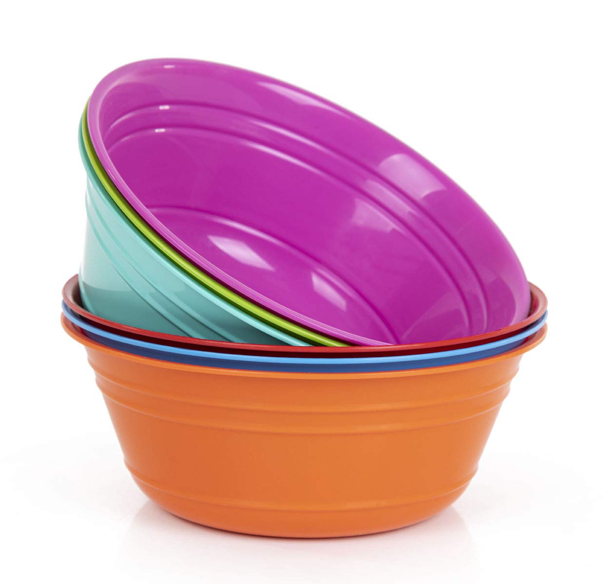 Premium Mintra Home Snack Bowls Set - 4-Piece Fuchsia Popcorn Bowls for Chips, Nuts & Snacks - Durable Melamine Bowls for Movie Nights, Parties & Family Gatherings