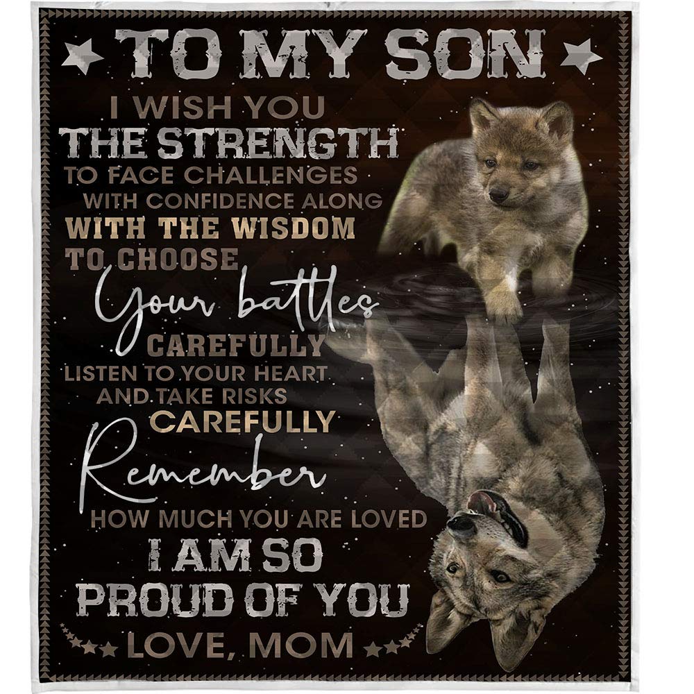 Customized Quilted Blanket for Teen Boys - LIVIN' ILLUSION Pattern, 6 Sizes (US Queen 80×90 inches/200×230 cm) - Soft & Warm All-Season Bed Blanket, Perfect Graduation Gift & Birthday Present for Sons - Ideal for Dorm Rooms, Bedrooms, and Cozy Family Movie Nights