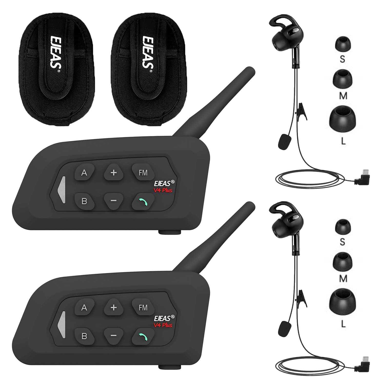 Referee Headset with USB-C Interface - 2 Pack Wireless Communication System for Volleyball, Football, Soccer & Handball Officials - Ideal for Game Coordination & Real-Time Officiating