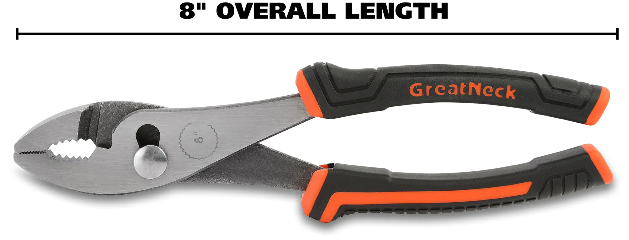 GreatNeck SJ8C 8-Inch Slip Joint Pliers - High-Quality Adjustable Pliers for Plumbing, Automotive & DIY Repairs - Perfect for Home, Garage & Workshop Use