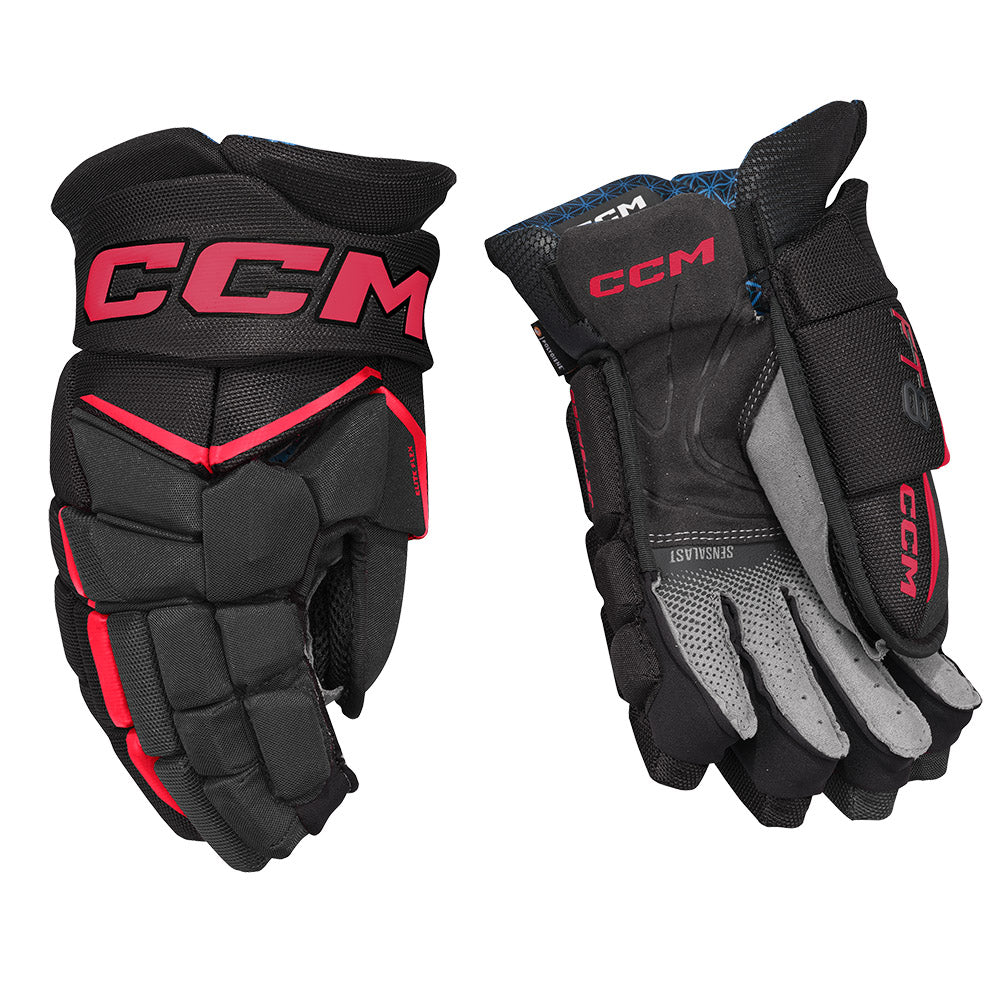 CCM Jetspeed FT8 Senior Ice Hockey Gloves - Protective Hockey Gear for Men & Women - Perfect for Games, Practices & Competitive Play
