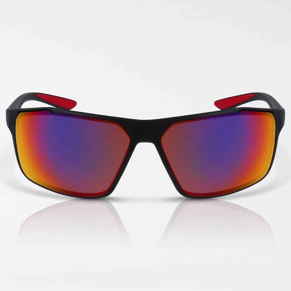 Nike Windstorm Rectangular Sunglasses for Men & Women - Black/Pure Platinum Frame with UV Protection - 65/13/140 Size - Perfect for Running, Driving & Outdoor Sports