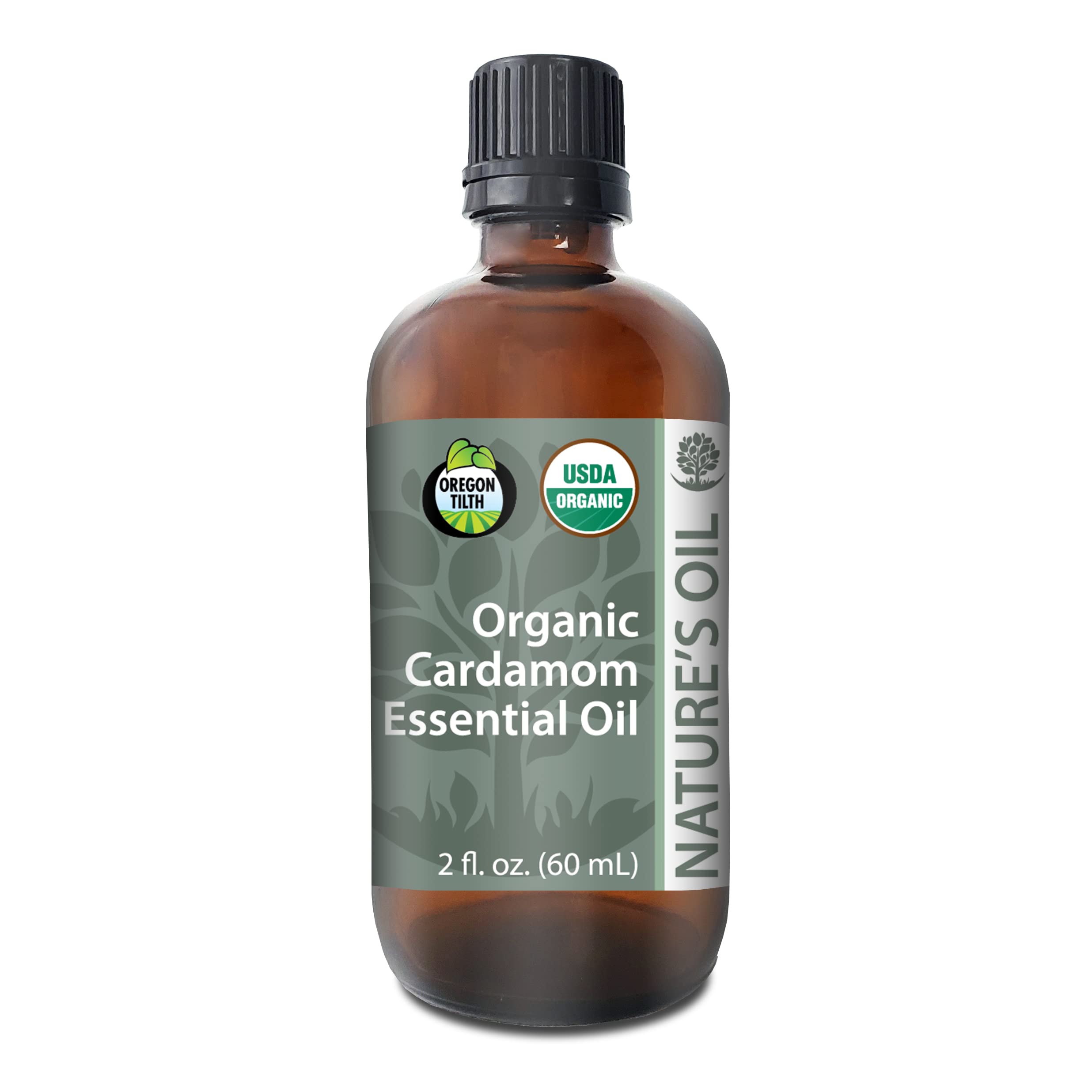 Best Pure Certified Organic Cardamom Essential Oil - 60ml Therapeutic Grade for Aromatherapy, Massage & Relaxation