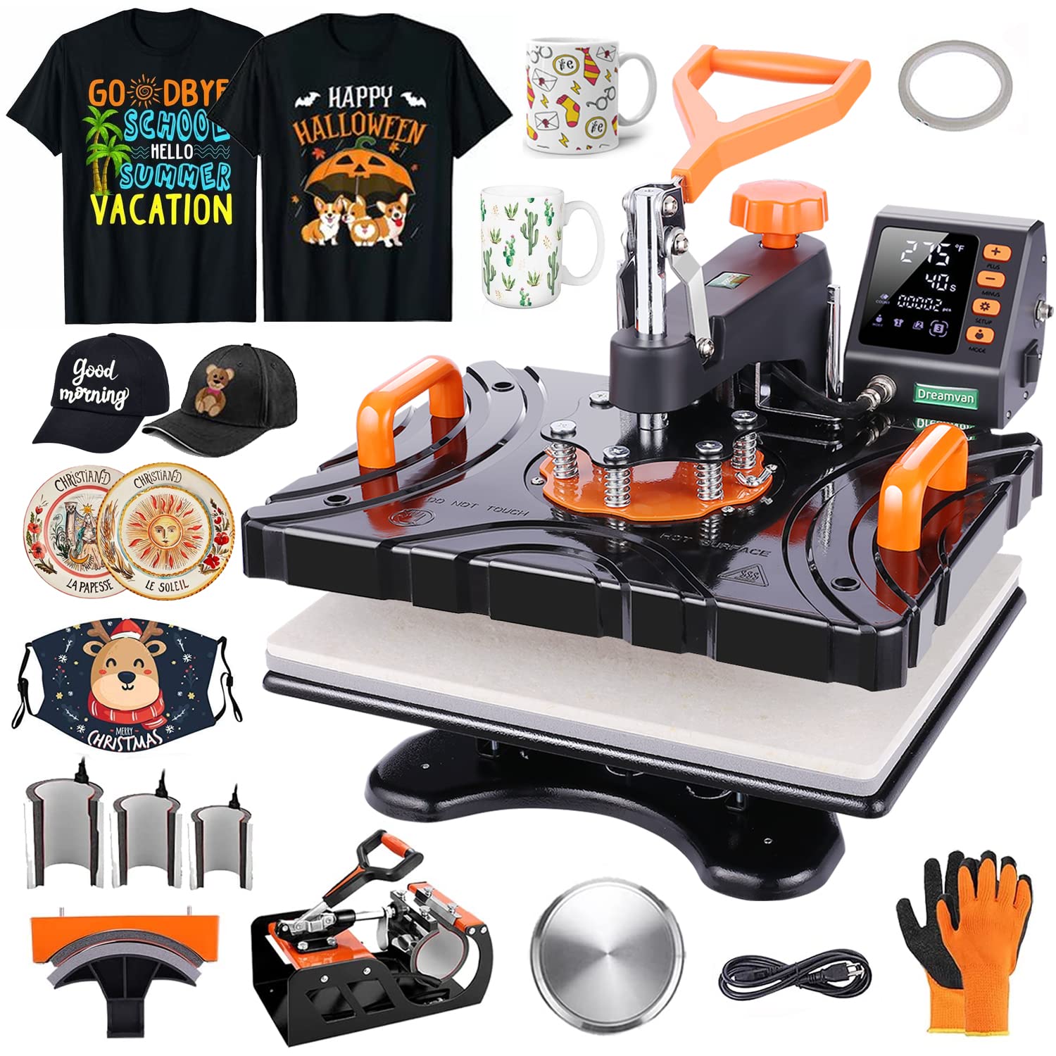 DREAMVAN 8-in-1 Heat Press Machine with 360° Rotation - 12