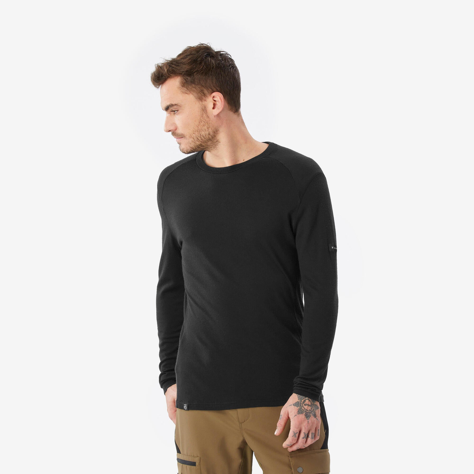 Simond Men's MT500 Long Sleeve 100% Merino Wool Base Layer T-Shirt - Warm Thermal Underwear for Hiking, Skiing & Outdoor Activities