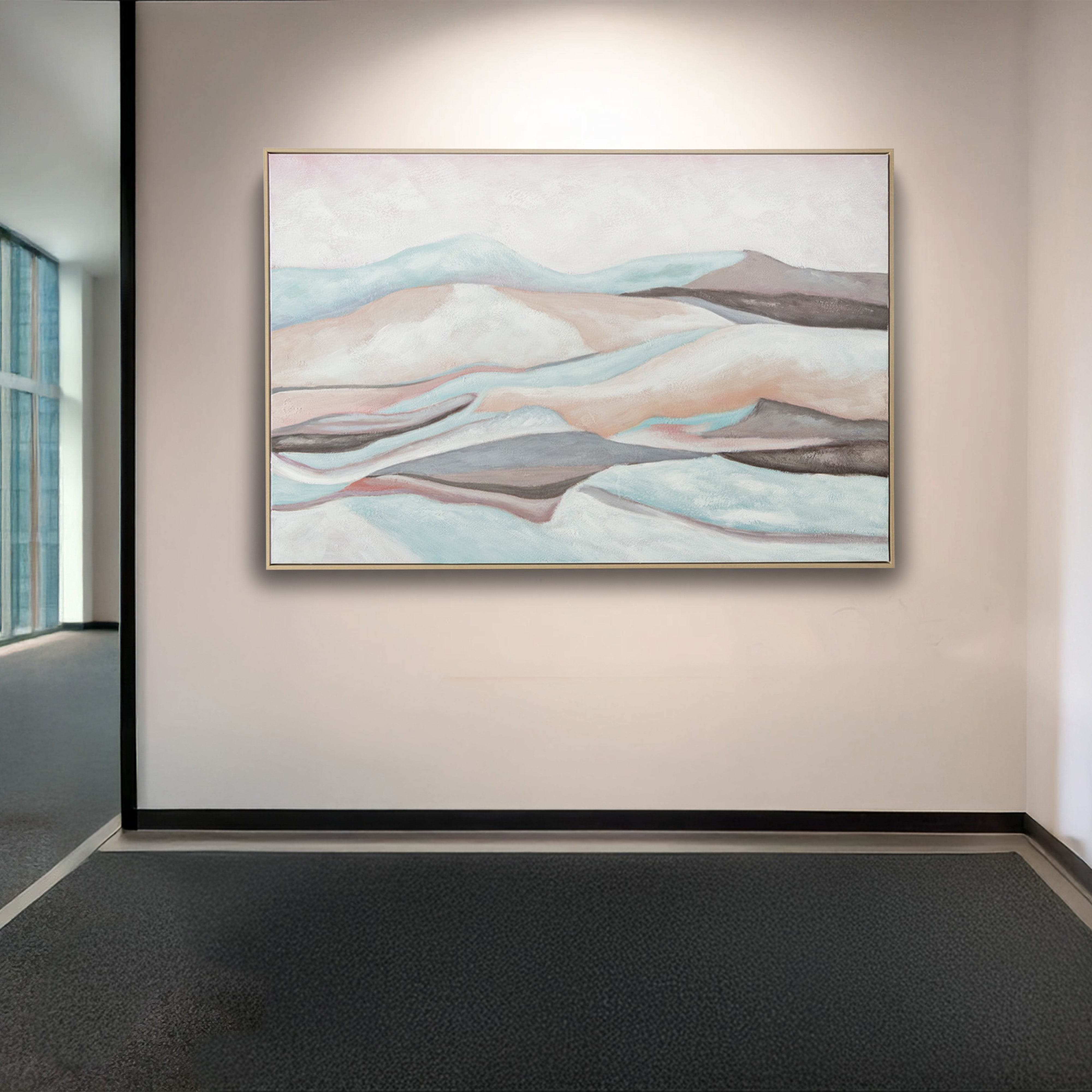 Urban Style Brushmarks Oil Painting Textured Mountain Landscape Wall Art - Perfect for Living Room, Bedroom & Office Decor