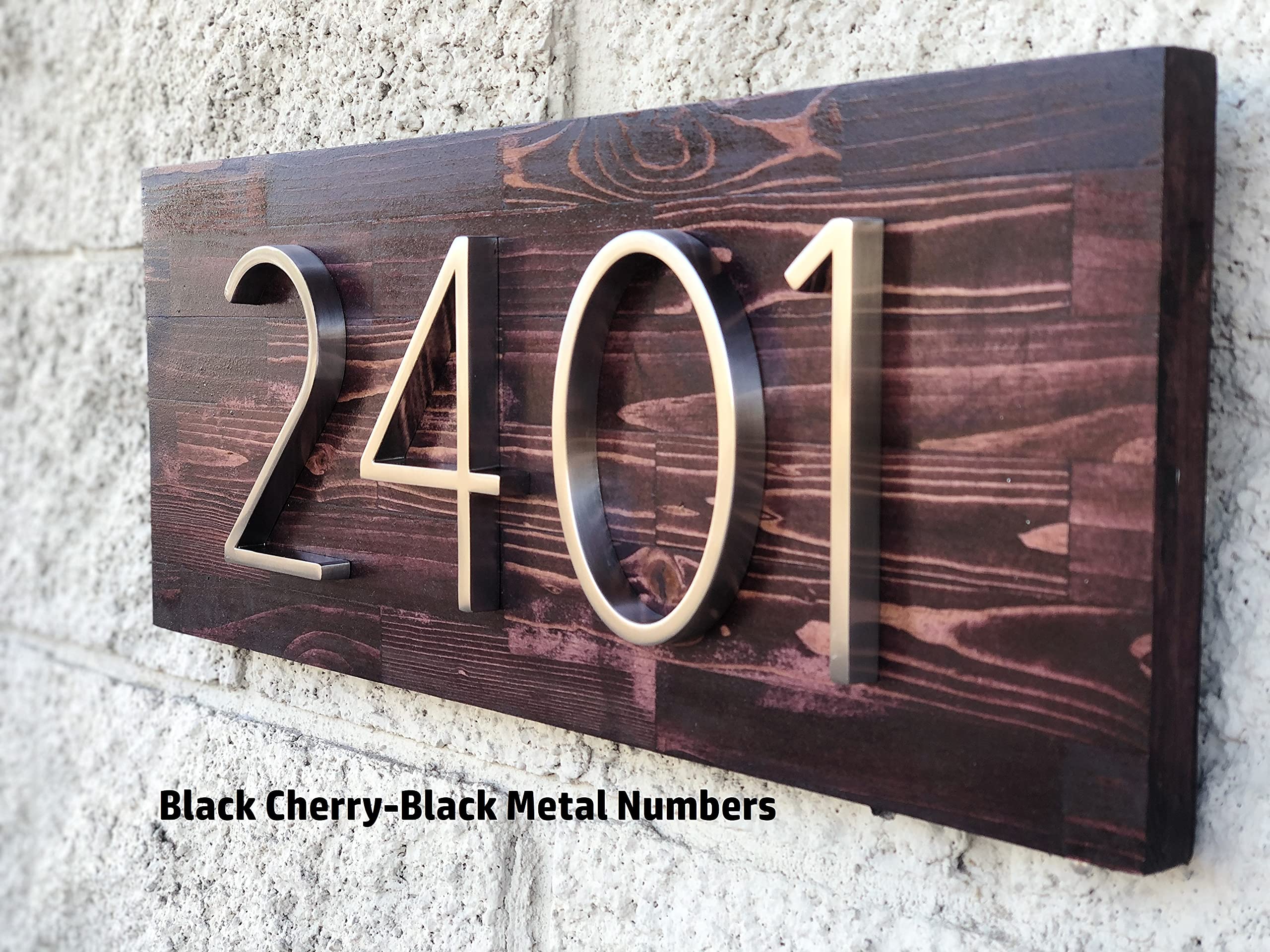 House Number Sign - Rustic Wood Plaque with Custom Address Numbers for Outdoor Decor | Durable Street Number Sign for Front Door, Porch, Garden & Mailbox