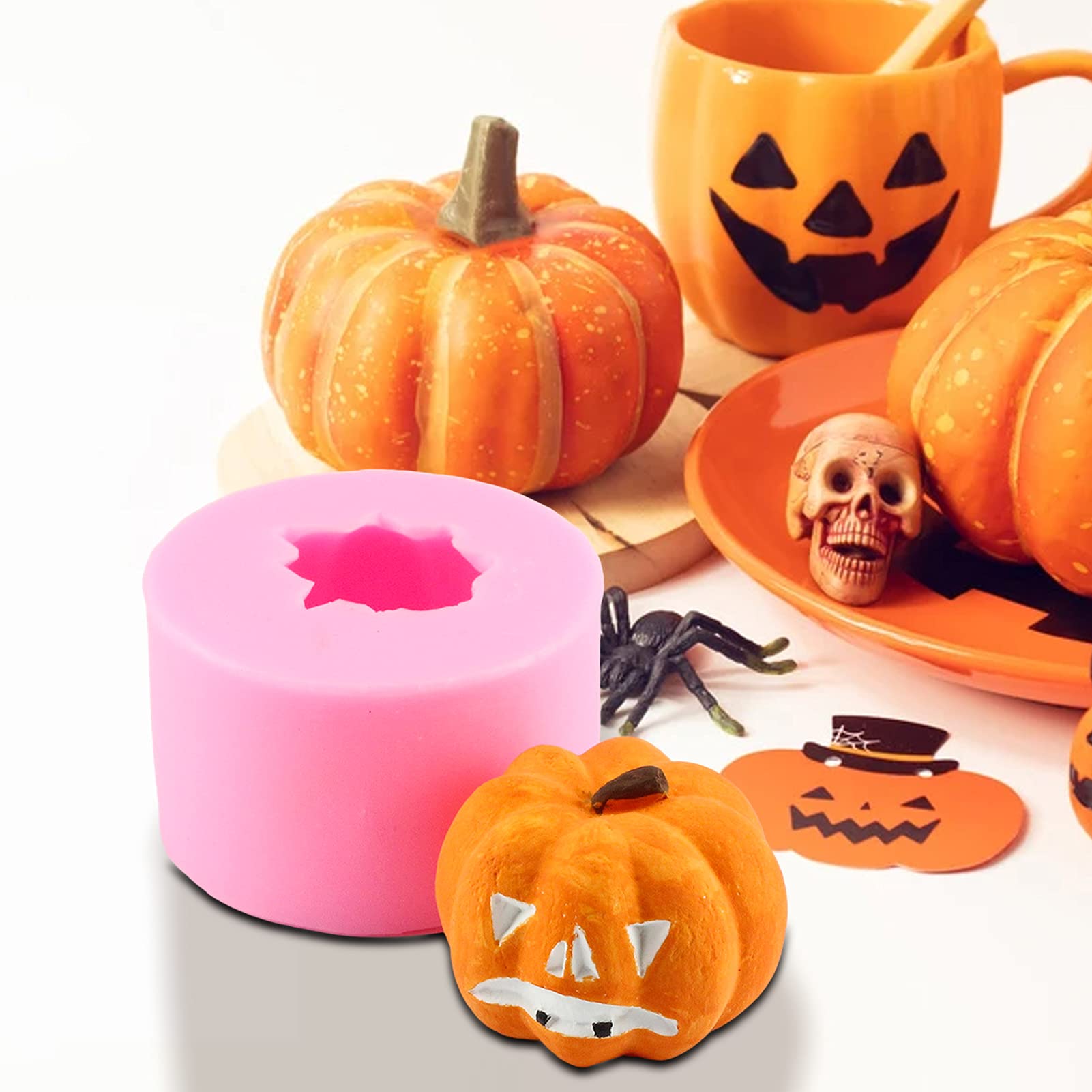 3D Pumpkin Silicone Candle Molds for Halloween - DIY Resin Craft Molds for Candle Making, Pumpkin Decorations & Fall Crafts - Perfect for Halloween Party Decor, Home Decor & Seasonal DIY Projects