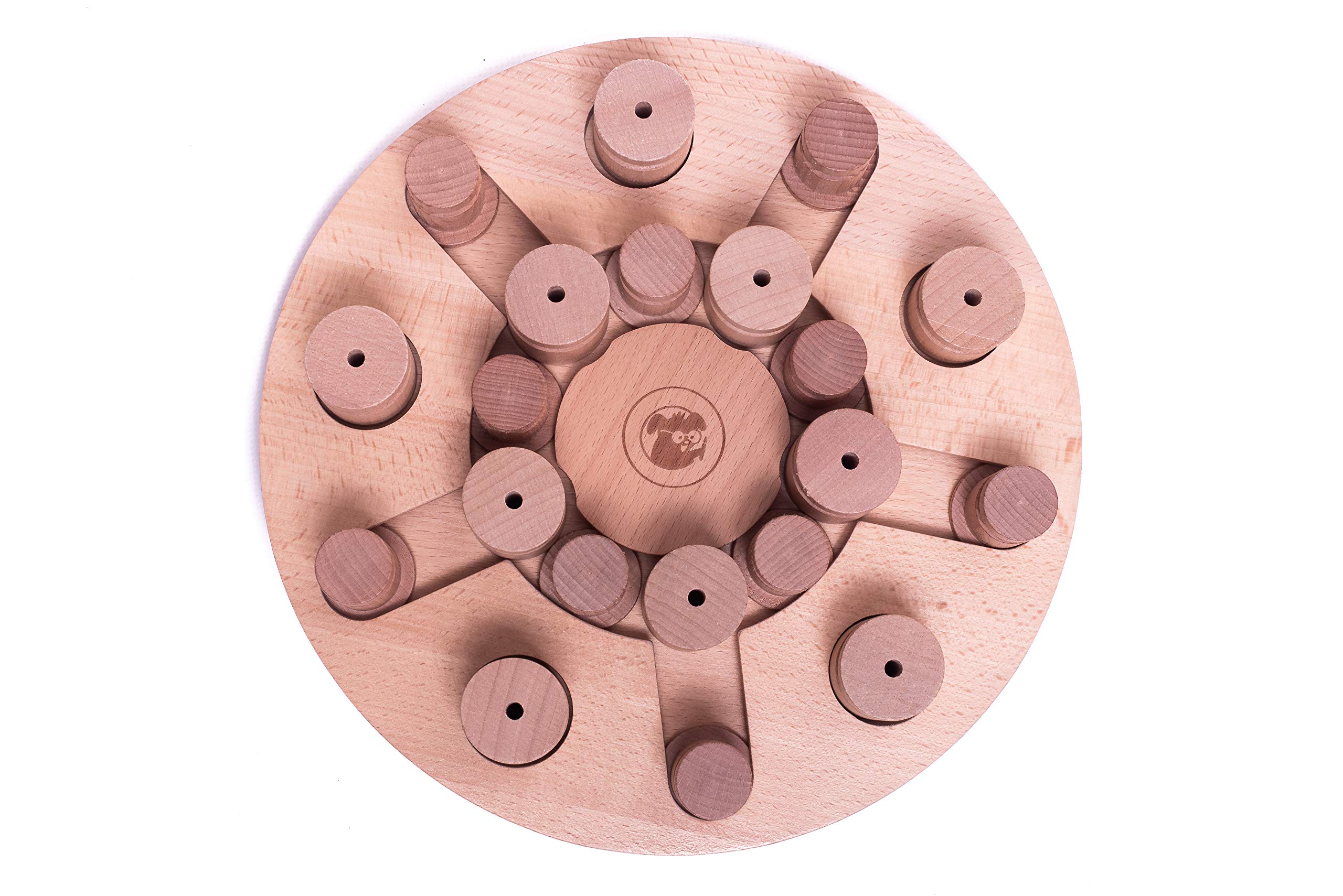 Mandala & Star Wooden Dog Chew Toy - Natural Instinct Booster, Interactive Puzzle Toy for Dogs - Perfect for Teething, Boredom Relief & Mental Stimulation