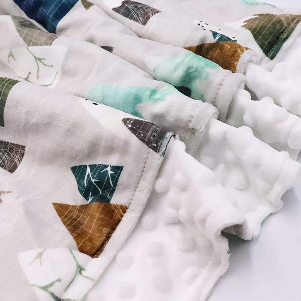 Adventure Mountain Car Seat Cover & Minky Toddler Blanket for Boys & Girls - Soft Woodland Fabric Baby Canopy for Cars, Strollers & Travel - Perfect for Road Trips, Naptime & Outdoor Adventures