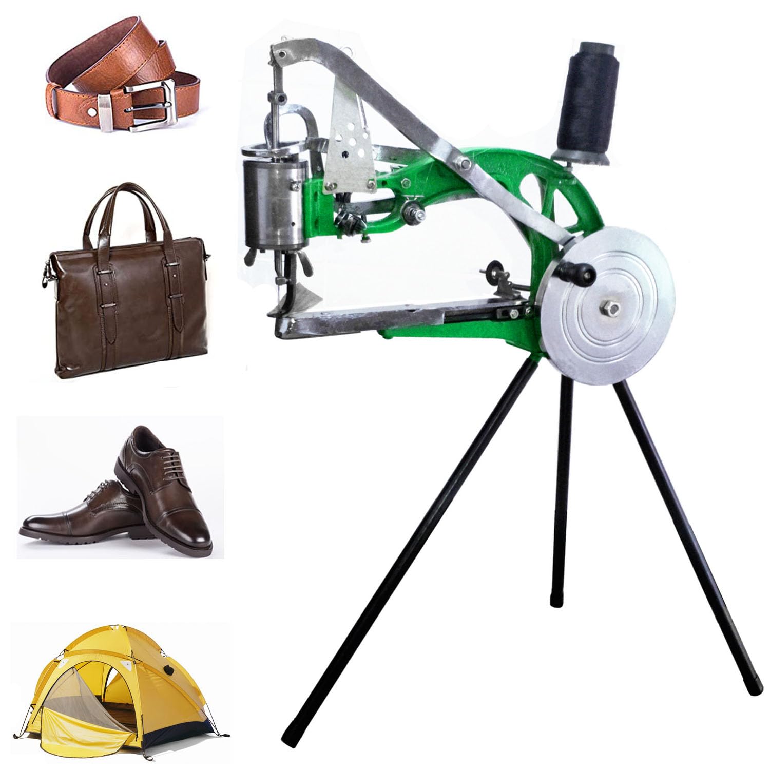 Heavy Duty Handheld Leather Sewing Machine - Professional Shoe Repair & Cobbler Stitching Tool with Nylon Thread for Bags, Tents, Clothes, Quilts, Coats & Pants | Perfect for Home DIY, Leather Crafting & Industrial Use