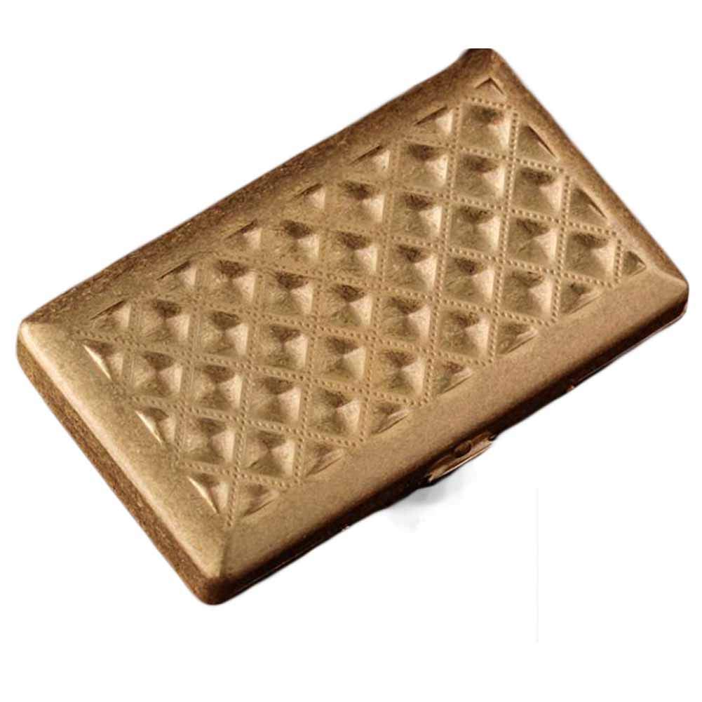 Premium Brass Cigarette Case - Vintage Copper Flip Top Cigarette Holder with Double-Sided Storage | Compact Pocket Design for Travel, Parties & Everyday Use