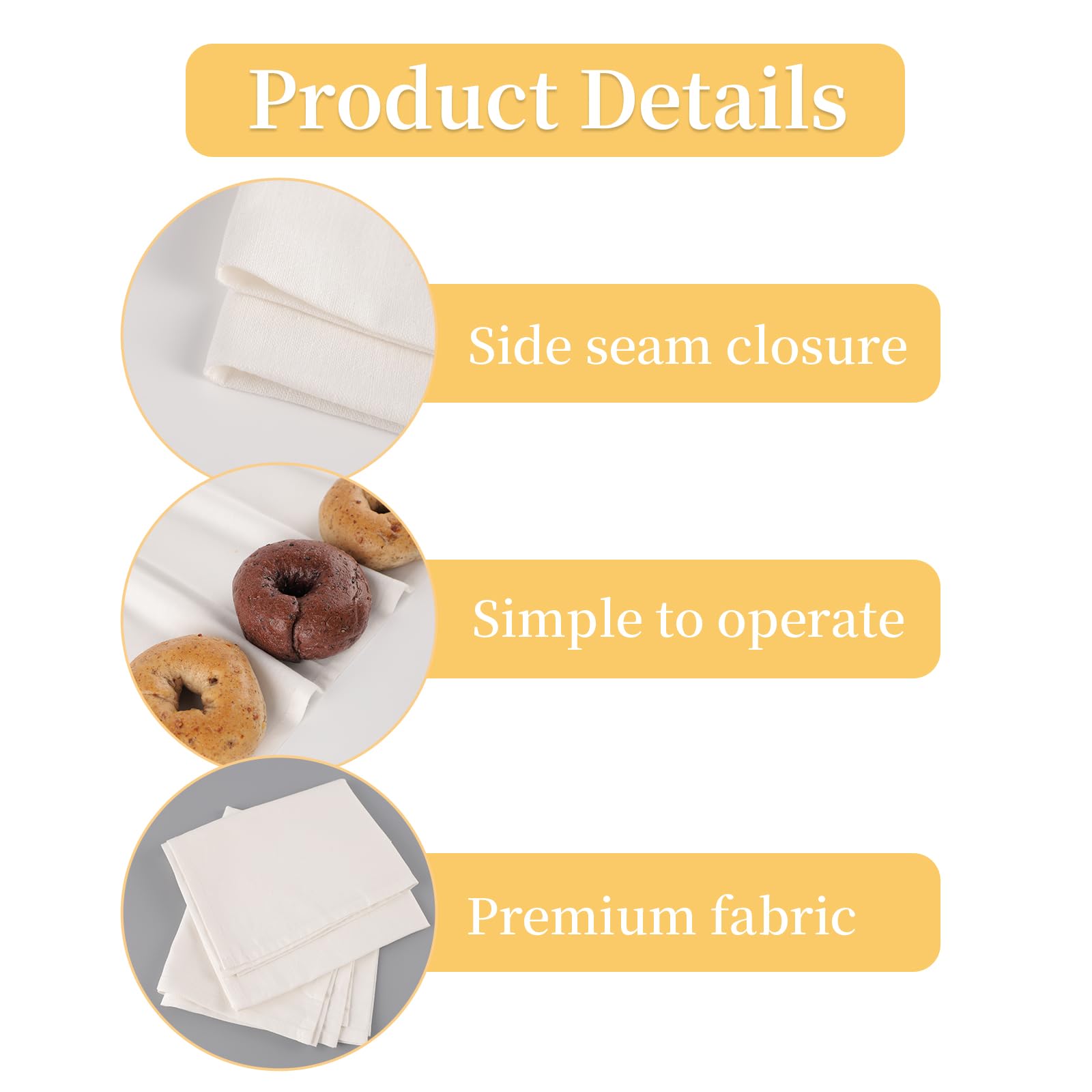 Premium Linen Bread Towels 2-Pack 18x29 Inches - Flour Sack Towels for Bread Proofing, Sourdough, Baguettes & Pastry | Reusable Baking Cloth for Homemade Bread, Dough Rising & Kitchen Use