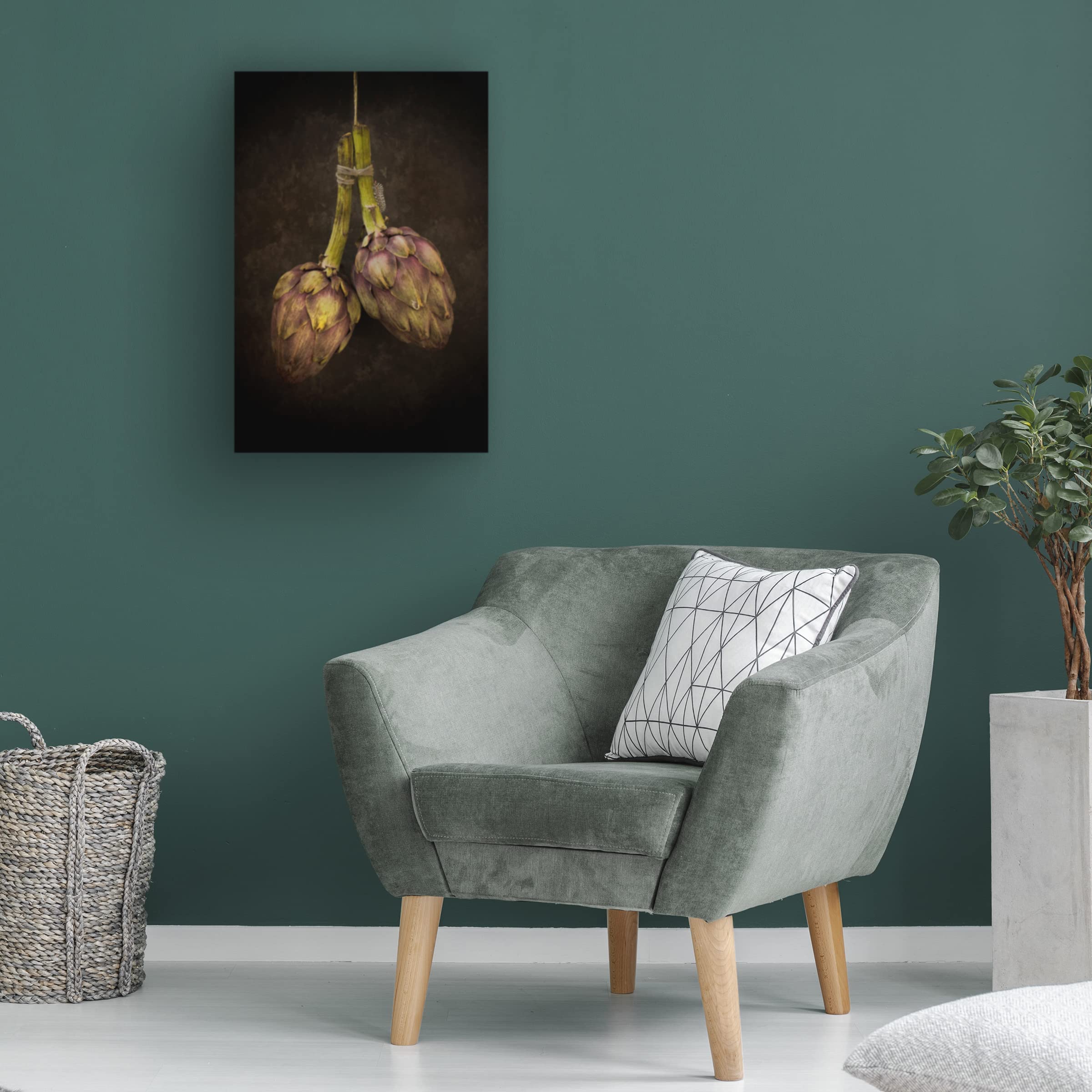 Trademark Fine Art 'Artichoke' Canvas Wall Art Print by Alida Van Zaane - Modern Home Decor for Living Room, Bedroom & Office