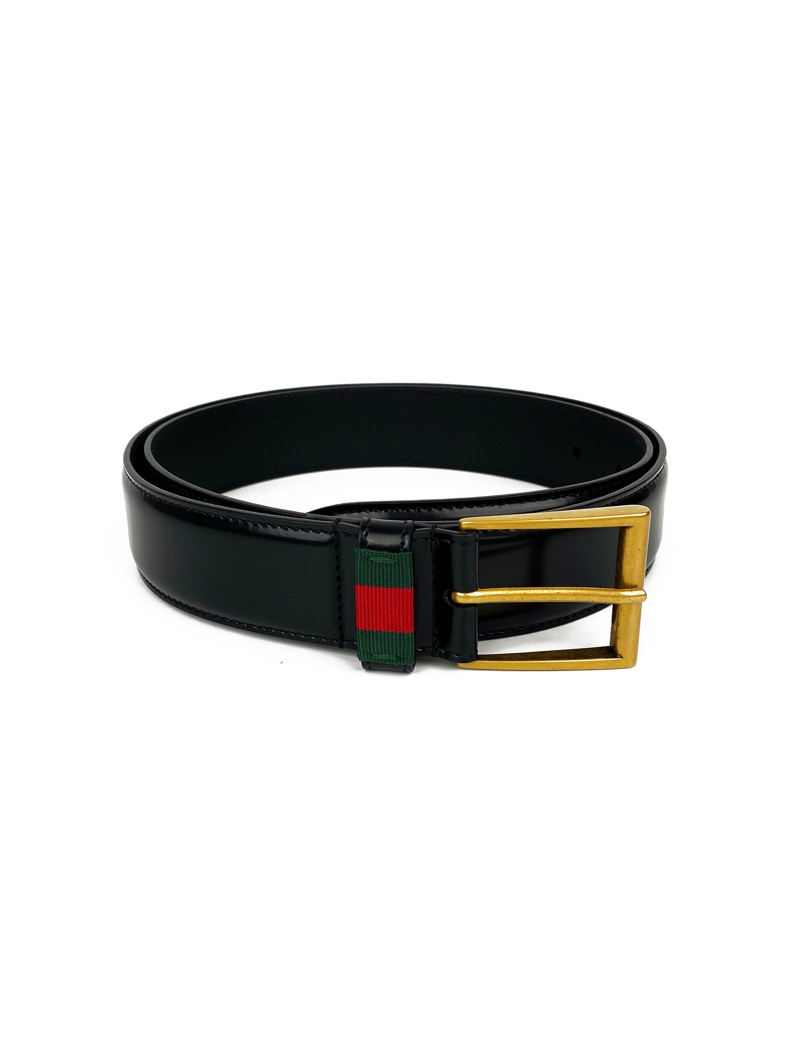 Gucci Men's Genuine Leather Belt with Signature Web Strap - Classic Fashion Accessory for Business, Casual & Formal Outfits
