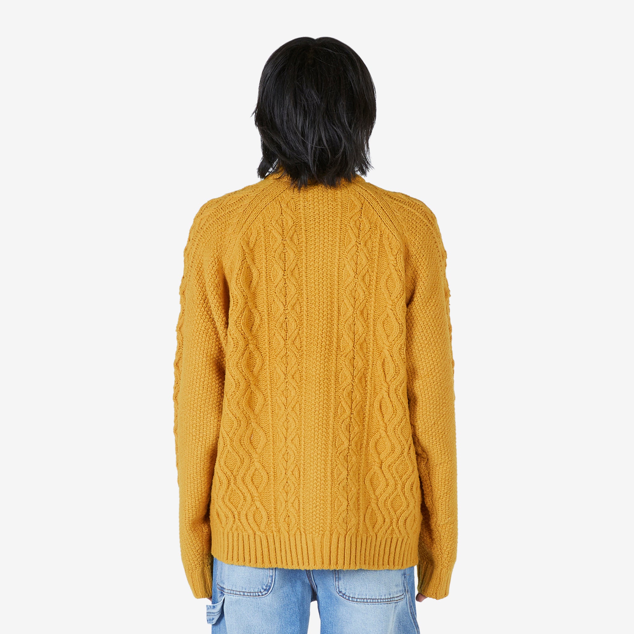 Santiago Fisherman Cardigan Mustard - Cozy Knit Sweater for Men & Women | Perfect for Fall, Winter & Casual Outings