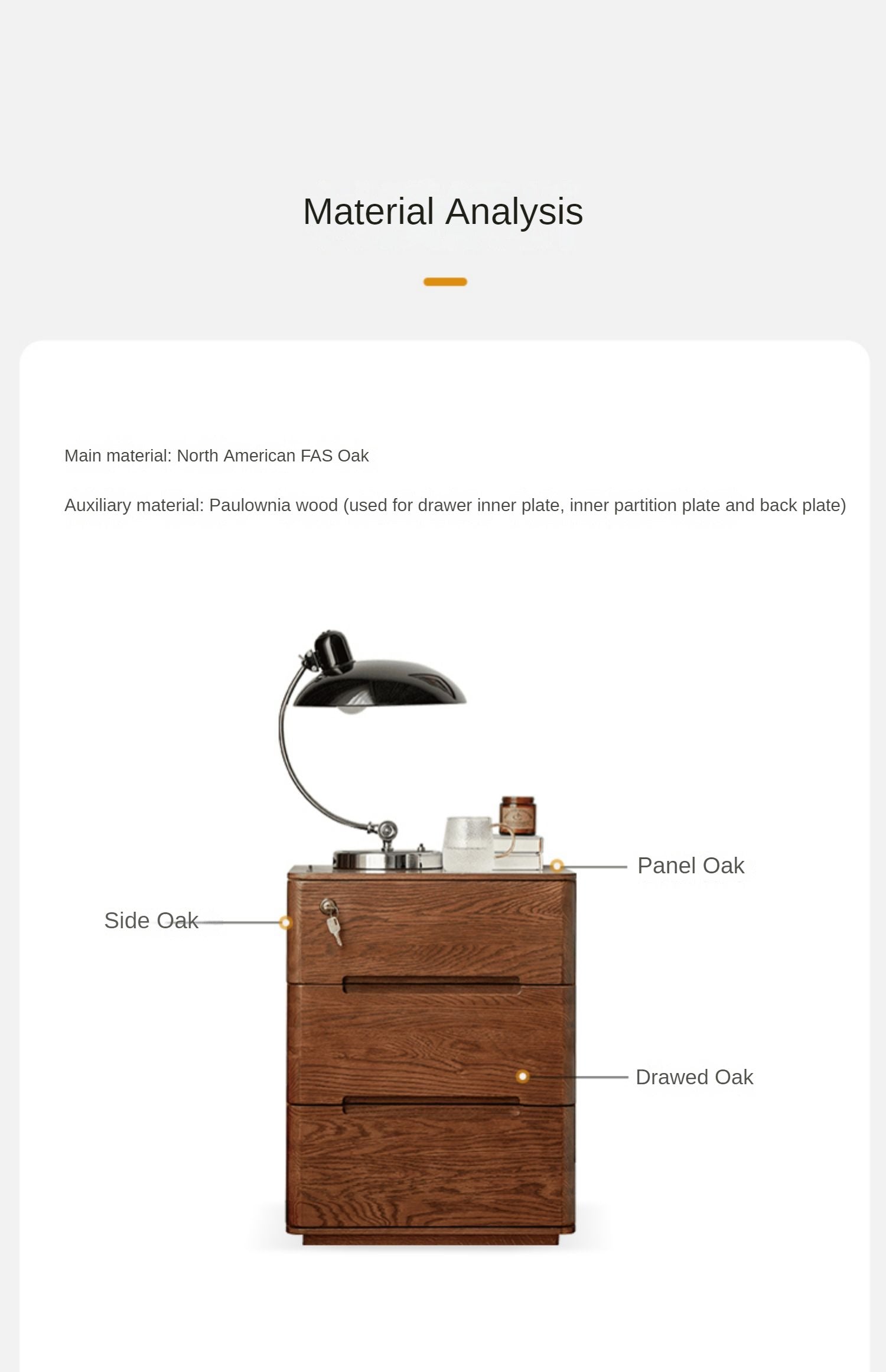 Solid Oak Wood Nightstand with Lock - Stylish and Secure Bedside Table for Bedroom Decor