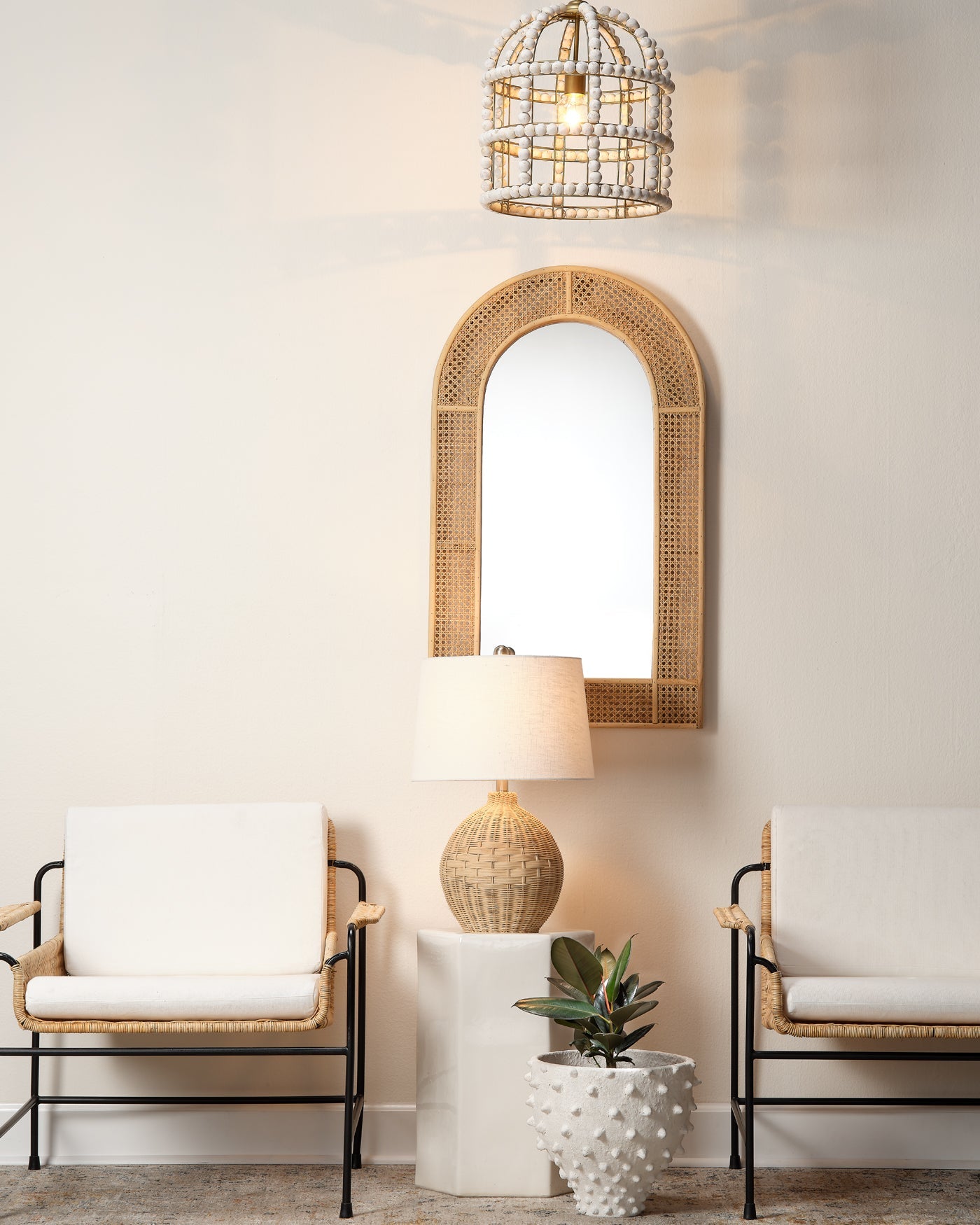 Natural Cape Table Lamp - Modern Wooden Nightstand Lamp for Bedroom, Living Room, and Office Decor
