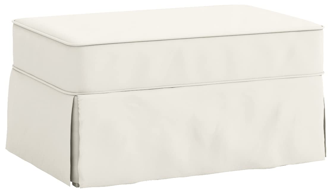Pottery Barn PB Comfort Ottoman Slipcover - Dense Cotton Replacement Cover for Sofa Footstool (Beige) | Fits PB Comfort Ottoman | Perfect for Living Room, Bedroom & Home Decor